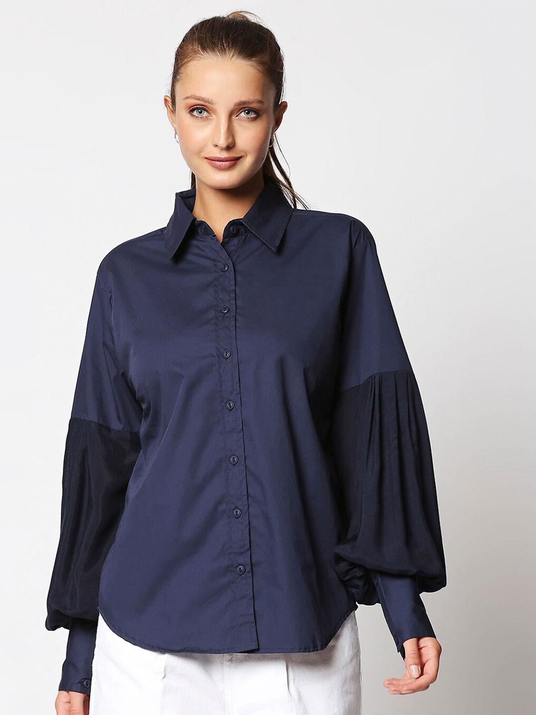 Remanika Spread Collar Comfort Fit Cotton Casual Shirt