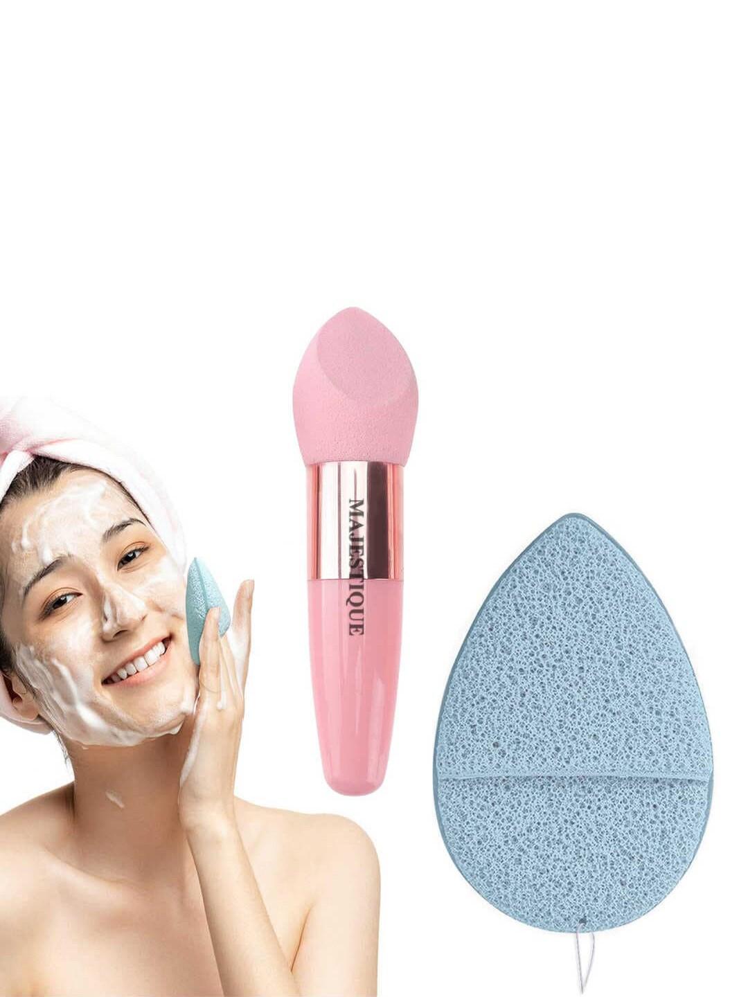 MAJESTIQUE Facial Cleaning Sponge with Cut Makeup Sponge