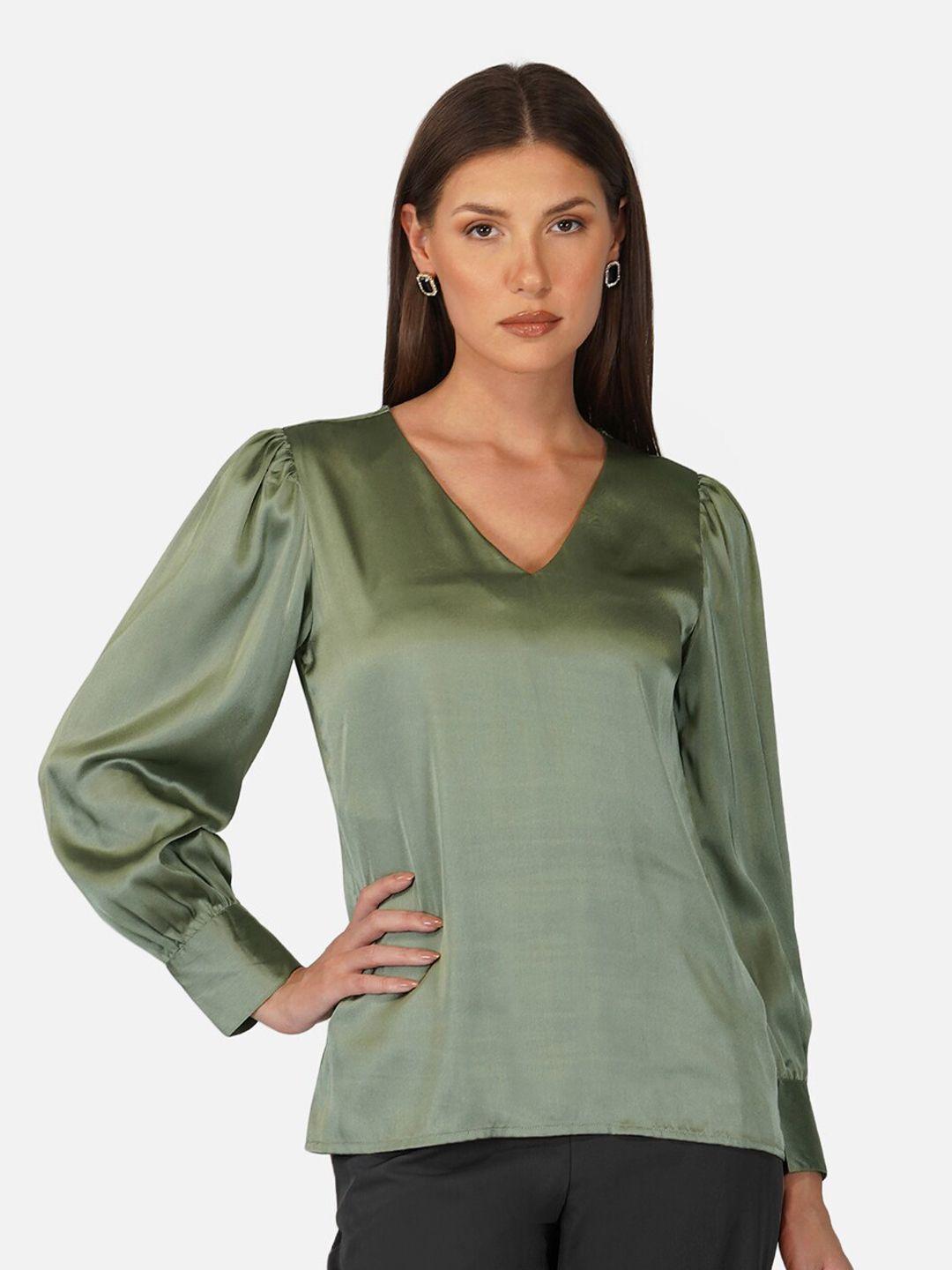 purys-v-neck-cuff-sleeves-satin-top