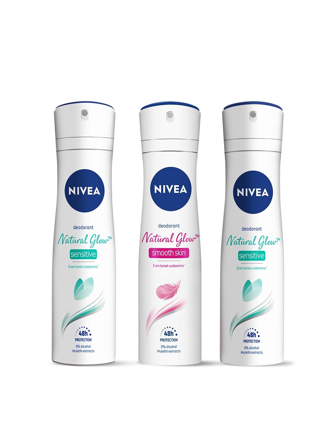 Nivea Women Set of 3 Whitening Deodorant Body Spray - Sensitive & Smooth Skin - 150ml each