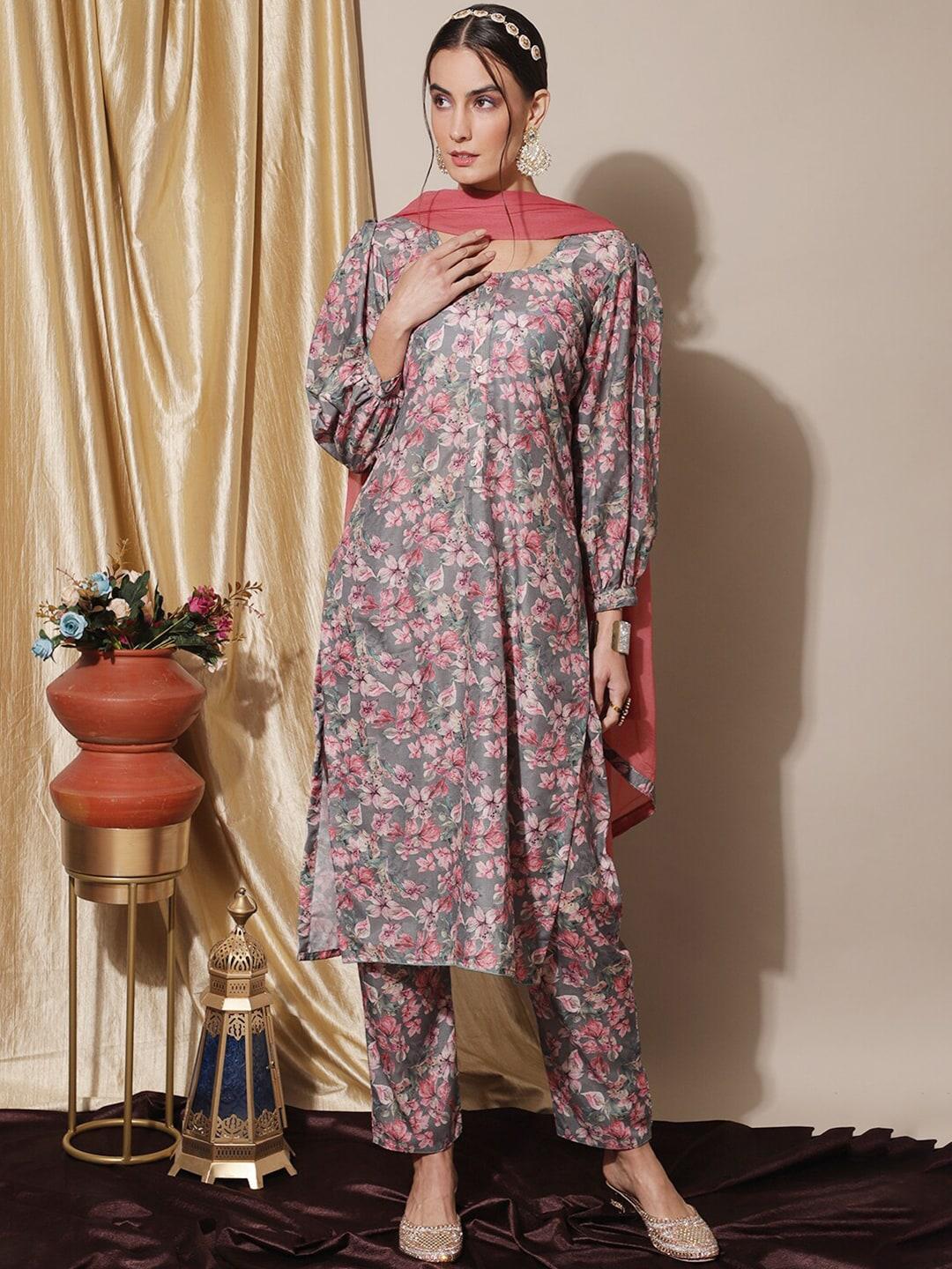Stylee LIFESTYLE Printed Pure Silk Unstitched Dress Material