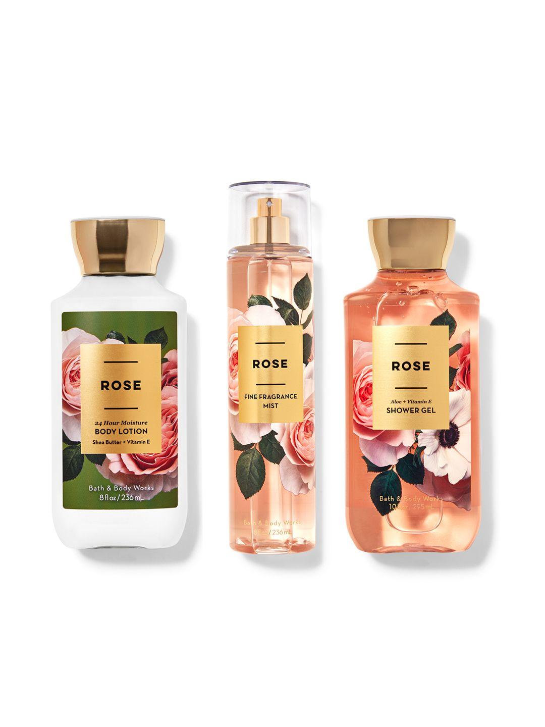 bath-&-body-works-set-of-rose-body-mist-236-ml-+-body-lotion-236-ml-+-shower-gel--295-ml