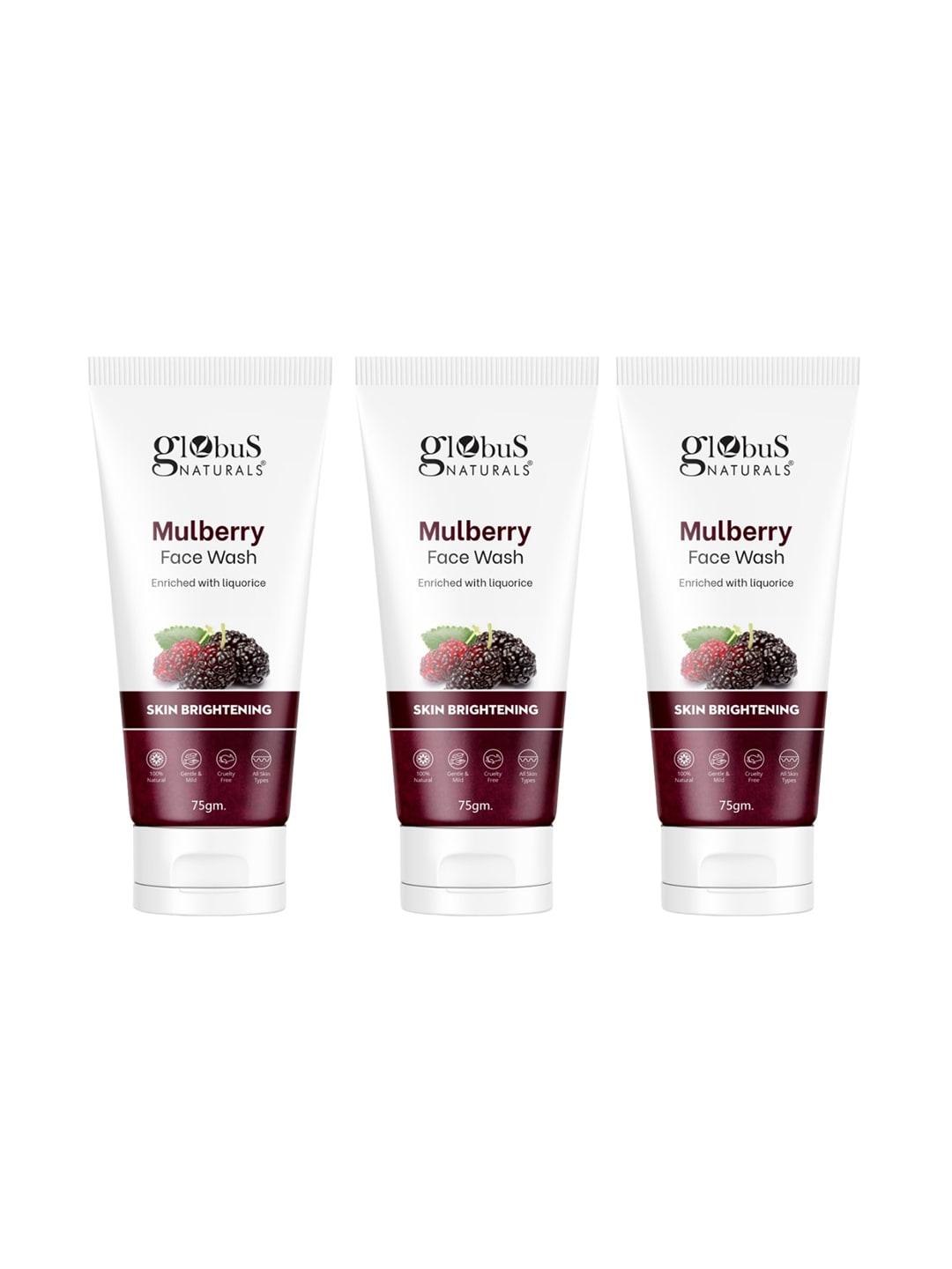 Globus naturals Set Of 3 Mulberry Fairness Face Wash For Even Skin Tone - 75 gm Each