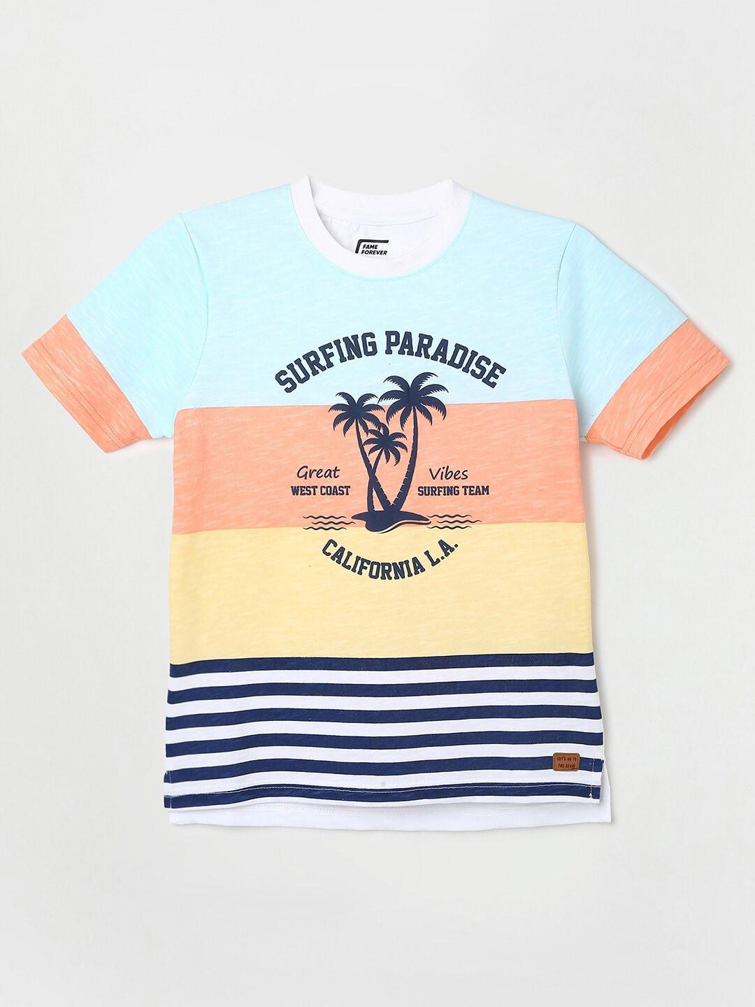 Fame Forever by Lifestyle Boys Colourblocked Pure Cotton T-shirt