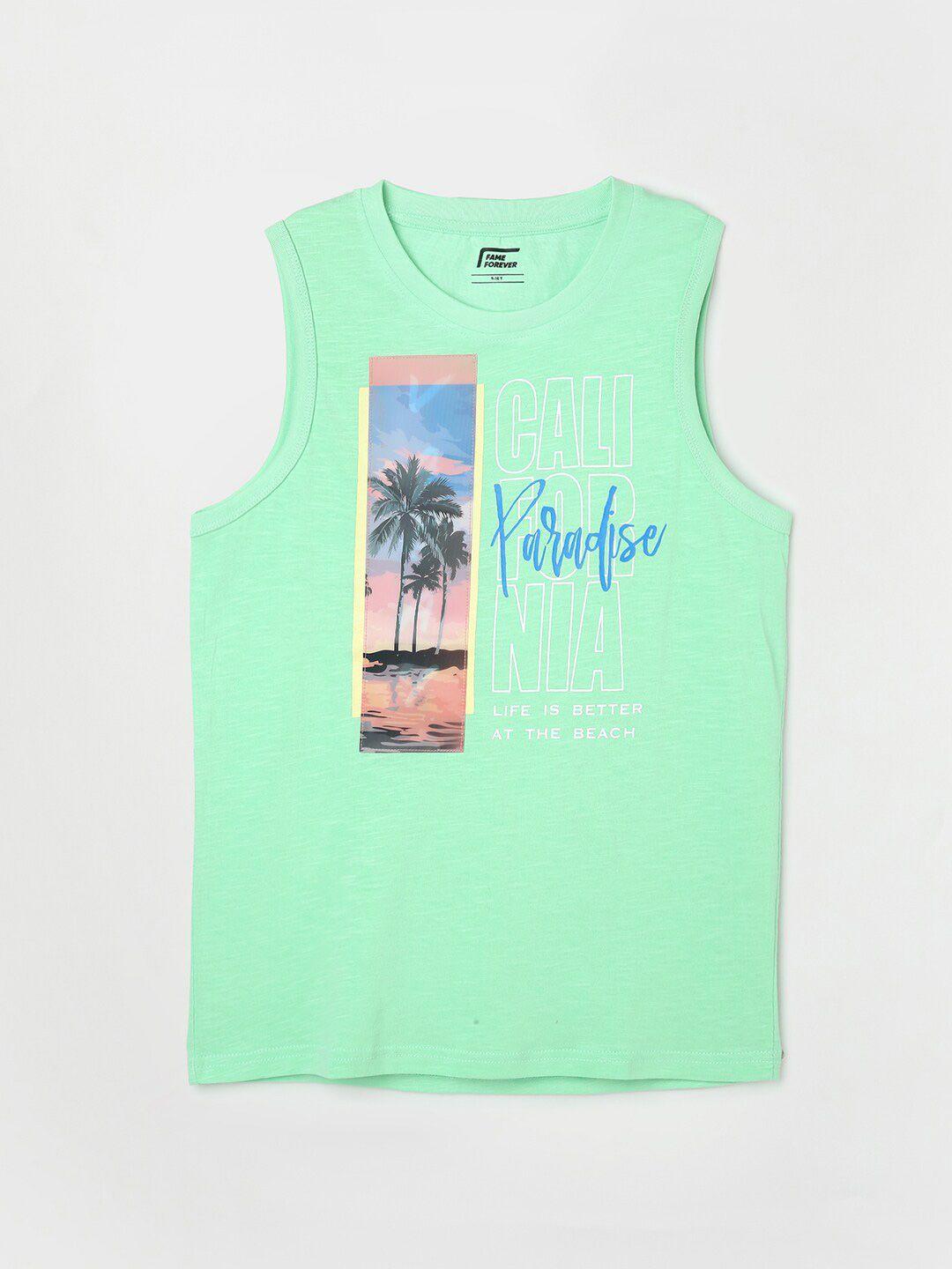 Fame Forever by Lifestyle Boys Tropical Printed Cotton T-shirt
