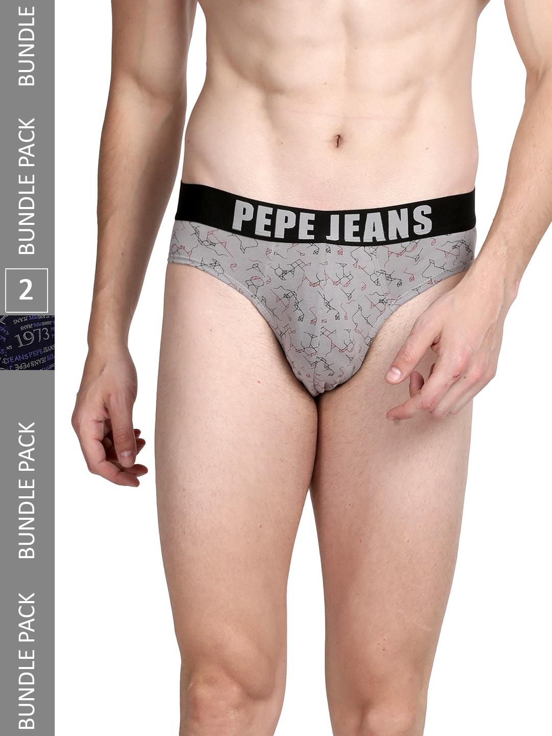 Pepe Jeans Men Pack Of 2 Cotton Anti Microbial Low-Rise Basic Briefs- 8904311371601