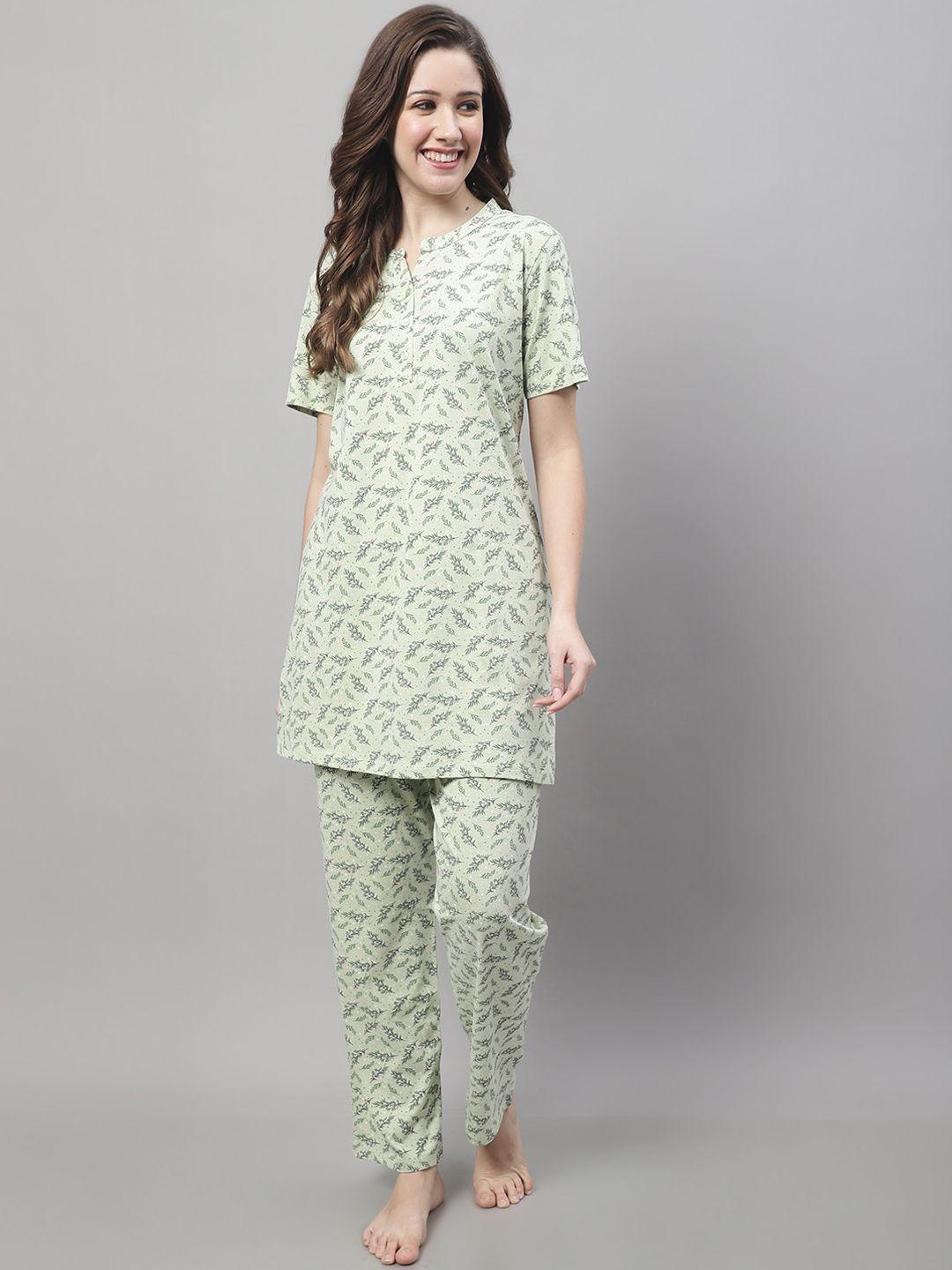Kanvin Floral Printed Pure Cotton Night Suit