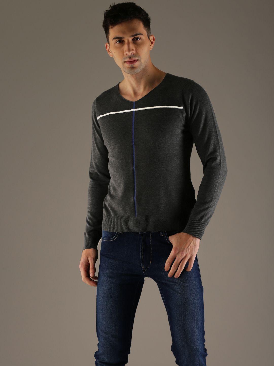 flying-machine-men-charcoal-grey-solid-pullover