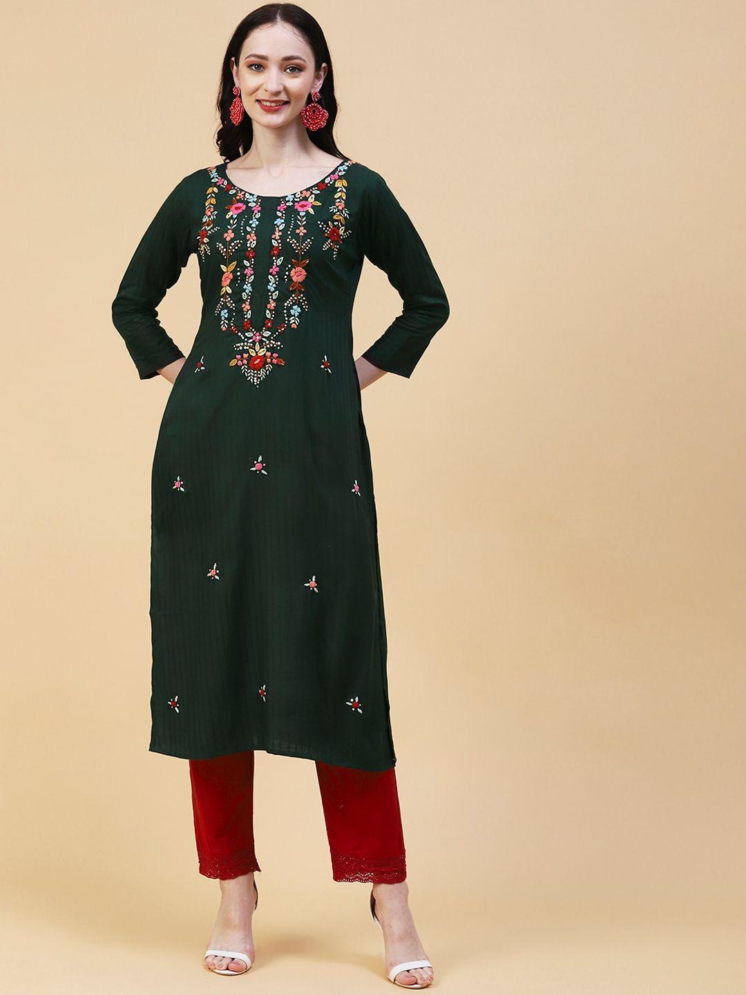 fashor-floral-embroidered-thread-work-straight-kurta