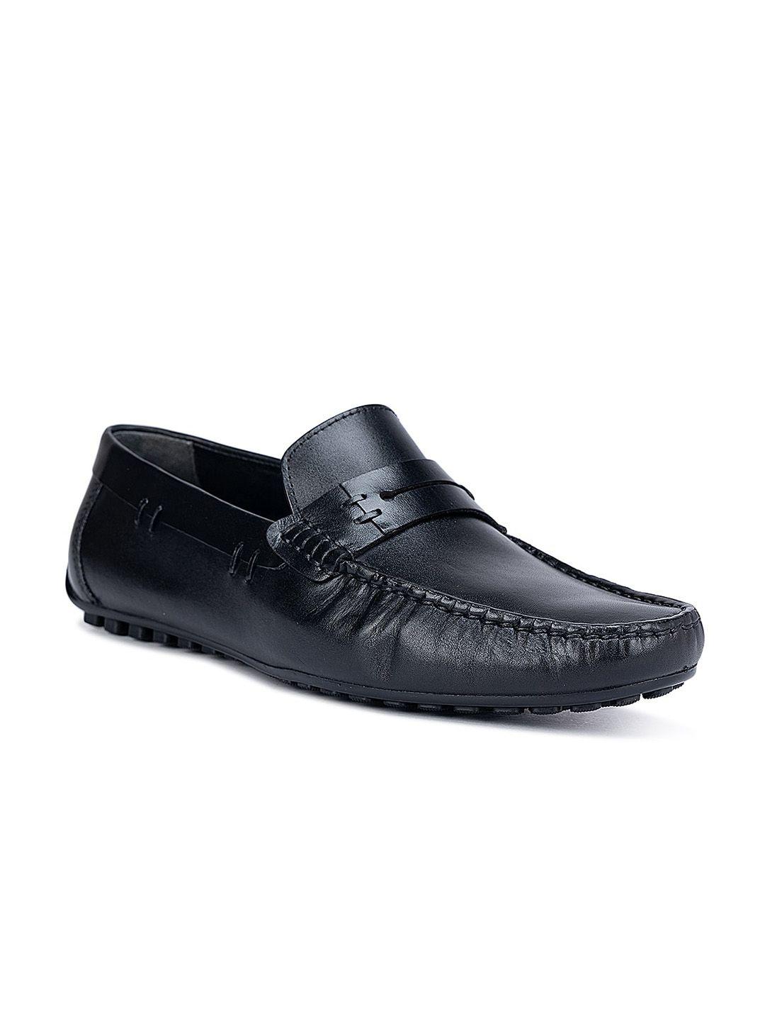 ROSSO BRUNELLO Men Textured Leather Formal Slip On Shoes