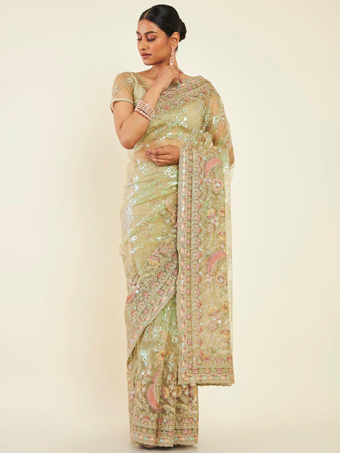 soch-sequinned-embellished-heavy-work-net-saree
