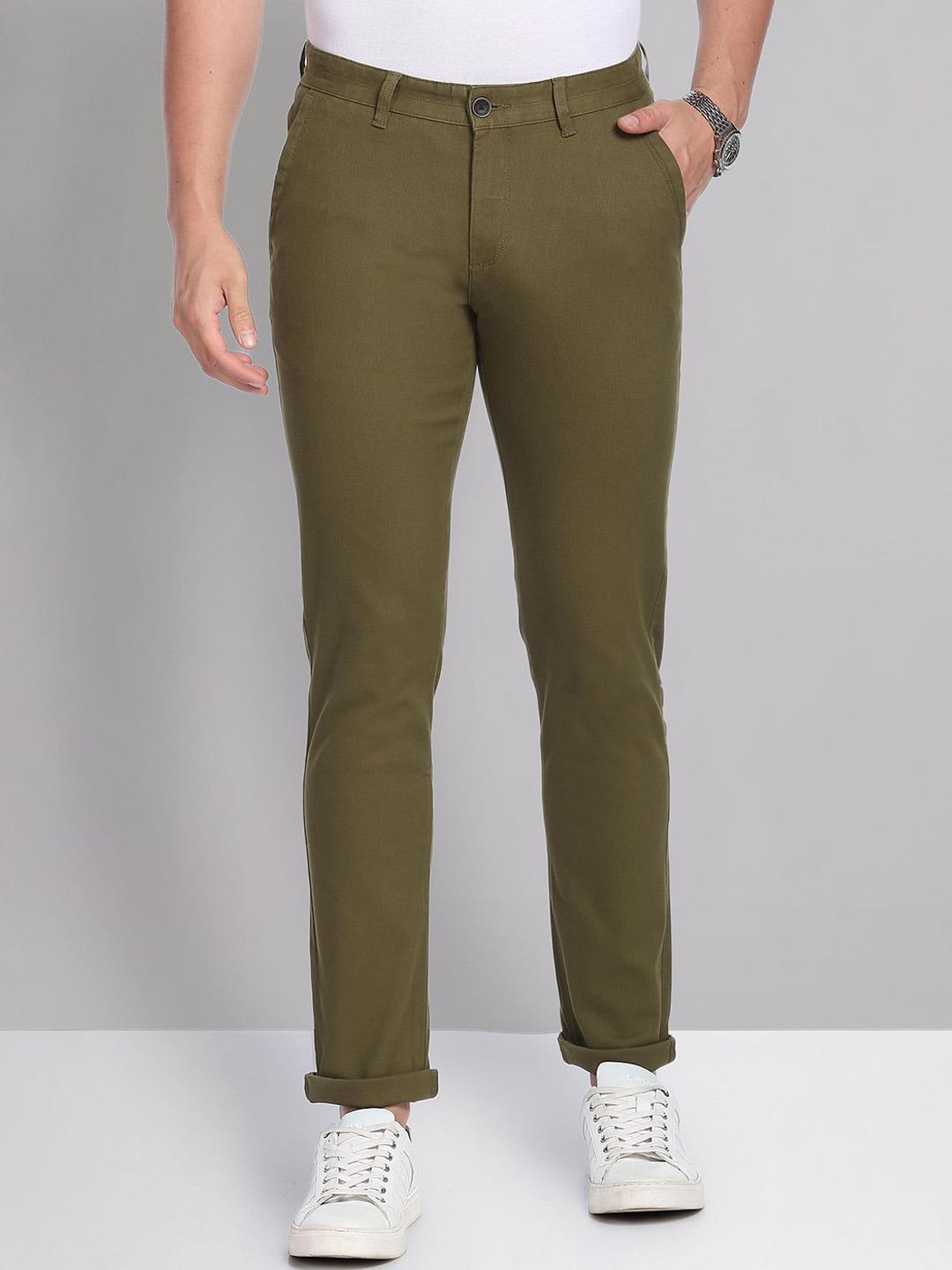 AD By Arvind Men Flat-Front Mid-Rise Slim Fit Chinos