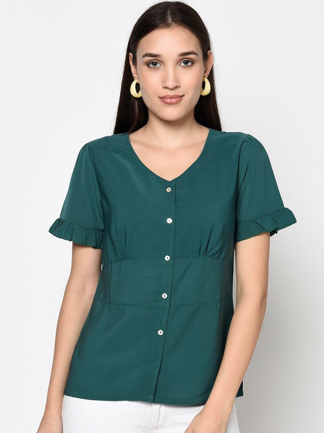 Miss Grace Bell Sleeves Shirt Style Gathered Top