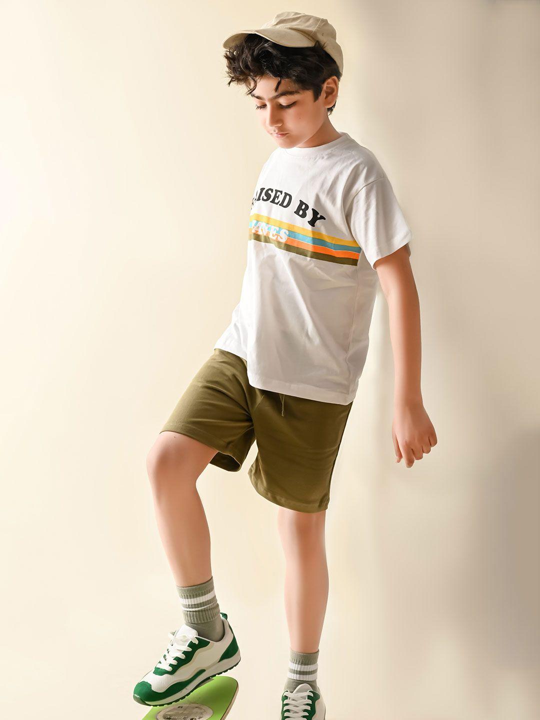 LilPicks Boys Printed Cotton T-shirt With Shorts