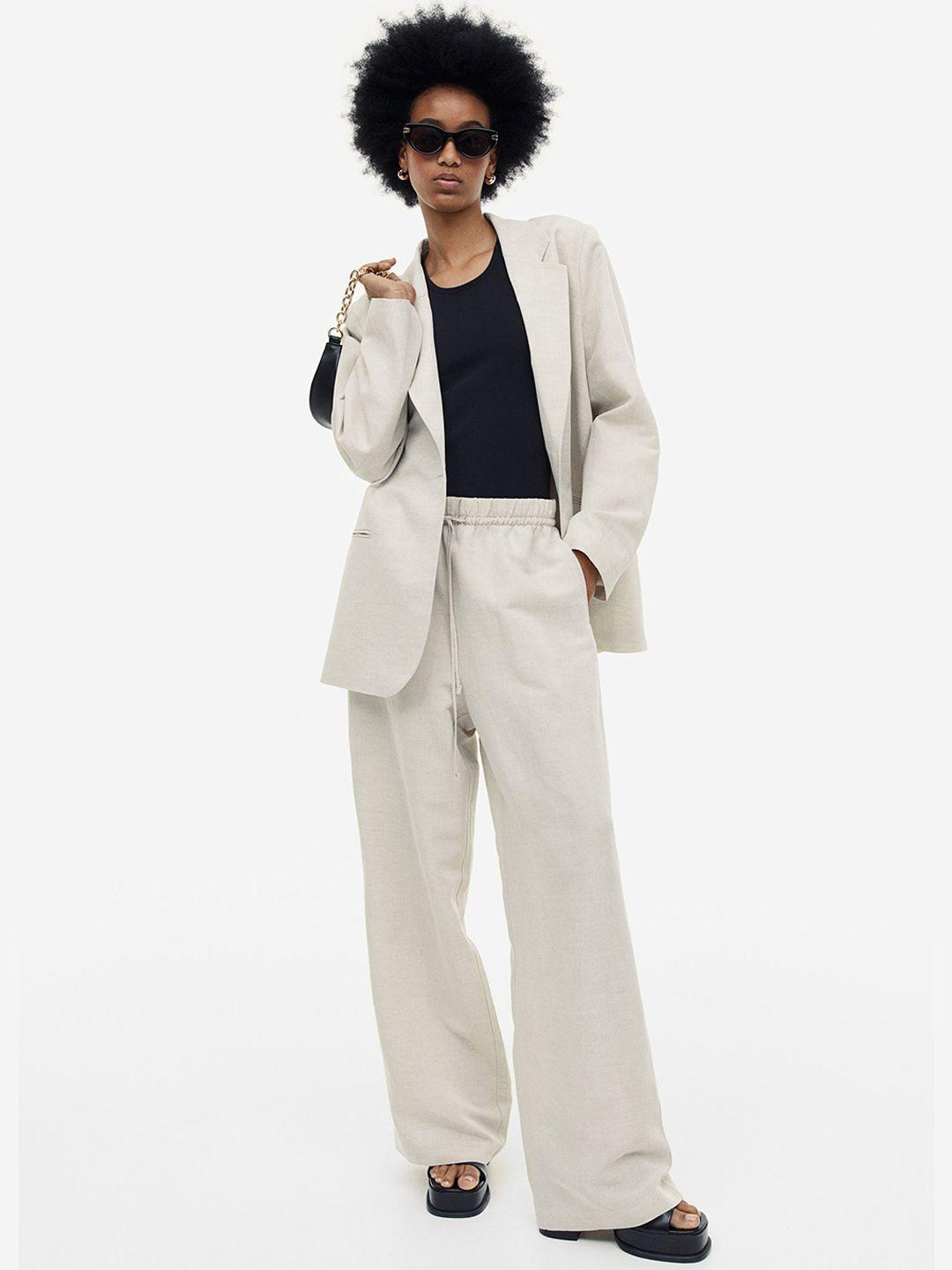 H&M Women Linen-Blend Pull-On Trousers