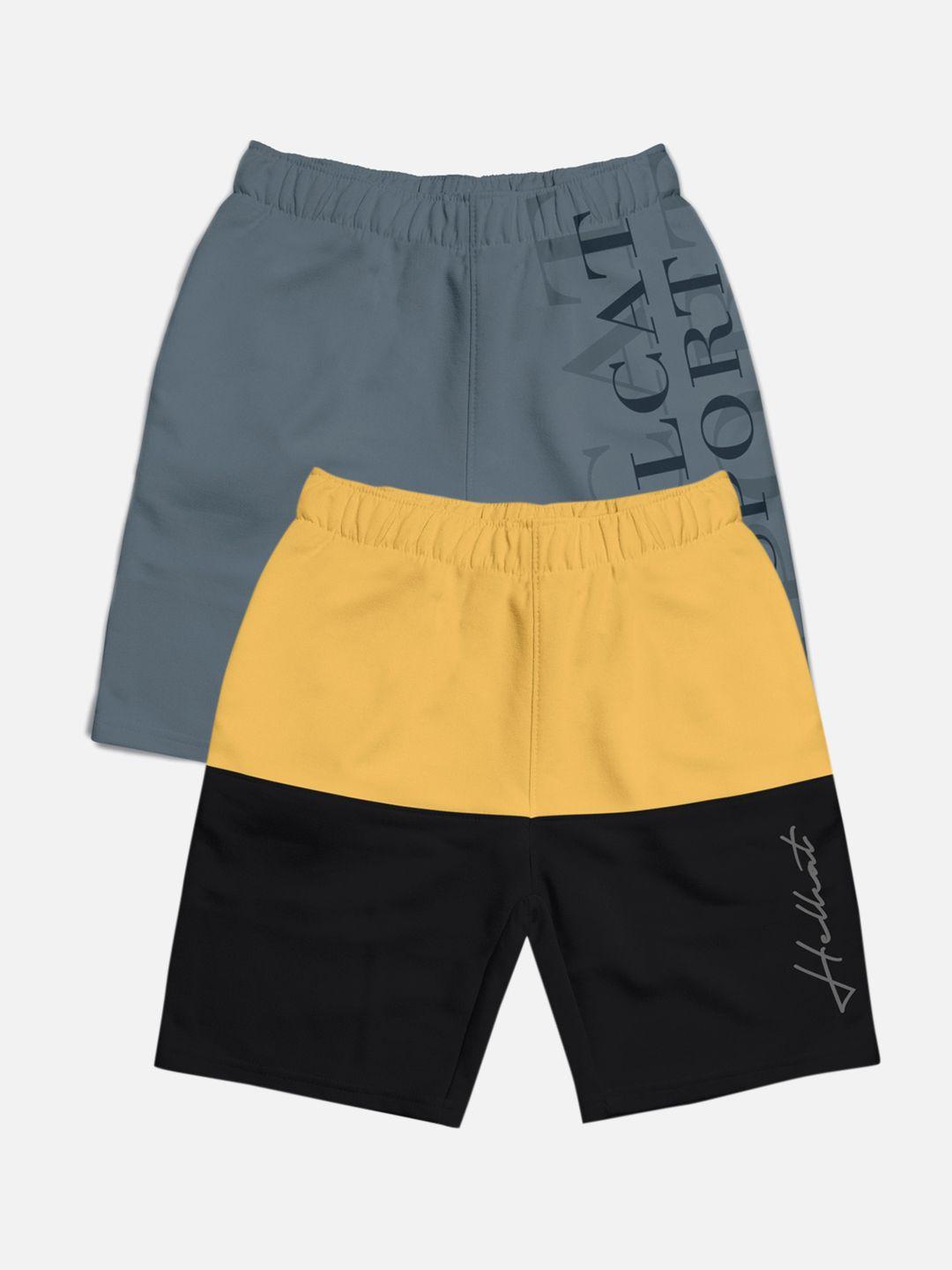 hellcat-boys-pack-of-2-typography-printed-mid-rise-cotton-shorts