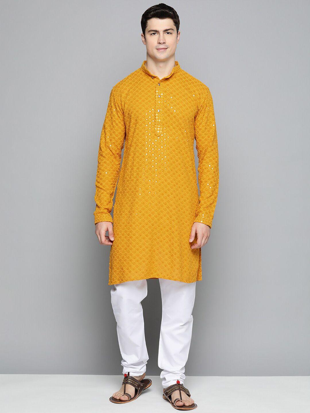 jompers-embroidered-regular-sequinned-pure-cotton-kurta-with-churidar