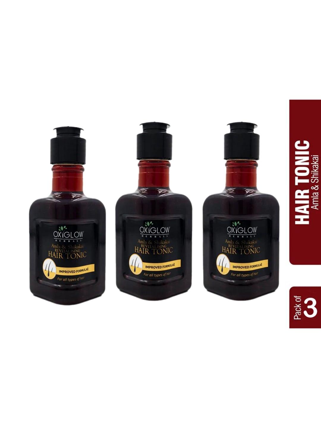 Oxyglow Set Of 3 Amla & Shikakai Revitalizing Hair Tonic - 150 ml Each