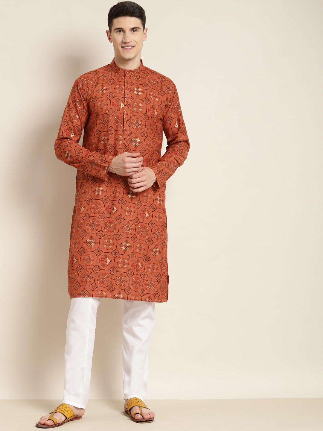 sojanya-mandarin-collar-ethnic-motifs-printed-cotton-linen-kurta