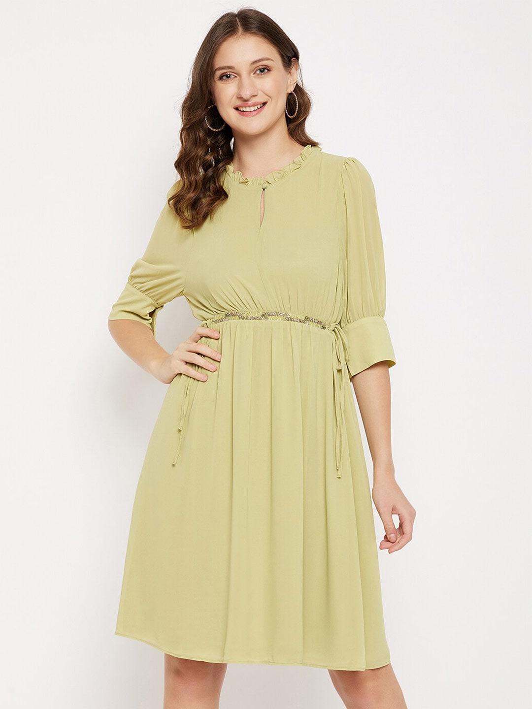 madame-keyhole-neck-tie-up-fit-&-flare-dress
