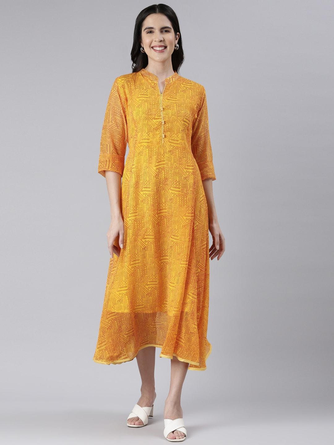 souchii-ethnic-motifs-printed-mandarin-collar-a-line-chiffon-midi-ethnic-dress