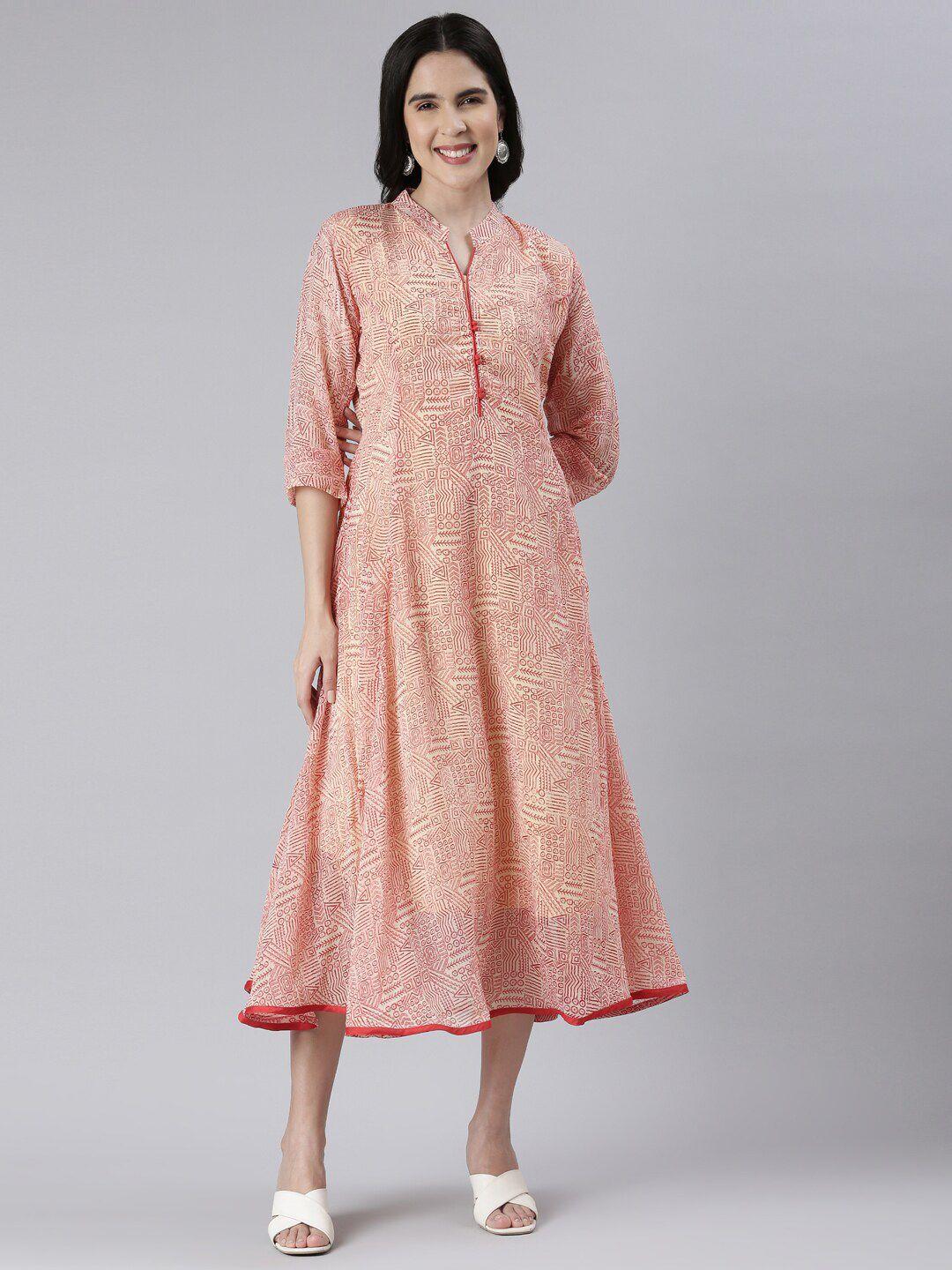 souchii-ethnic-motifs-printed-mandarin-collar-a-line-chiffon-midi-ethnic-dress