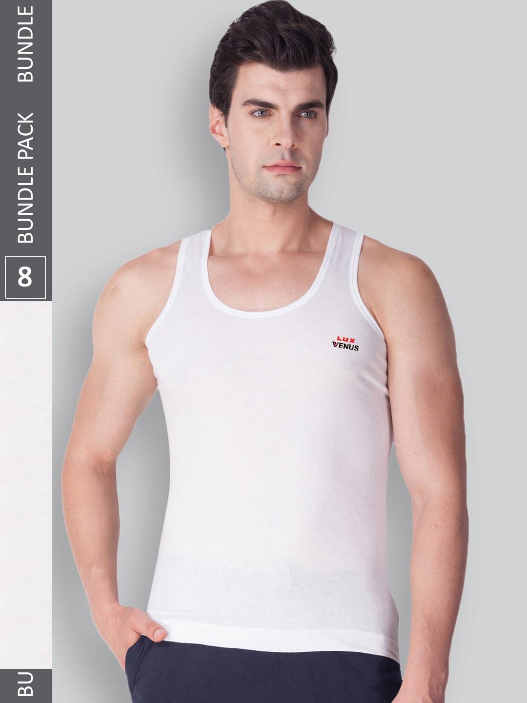 LUX VENUS Pack Of 8 Pure Cotton Basic Innerwear Vest