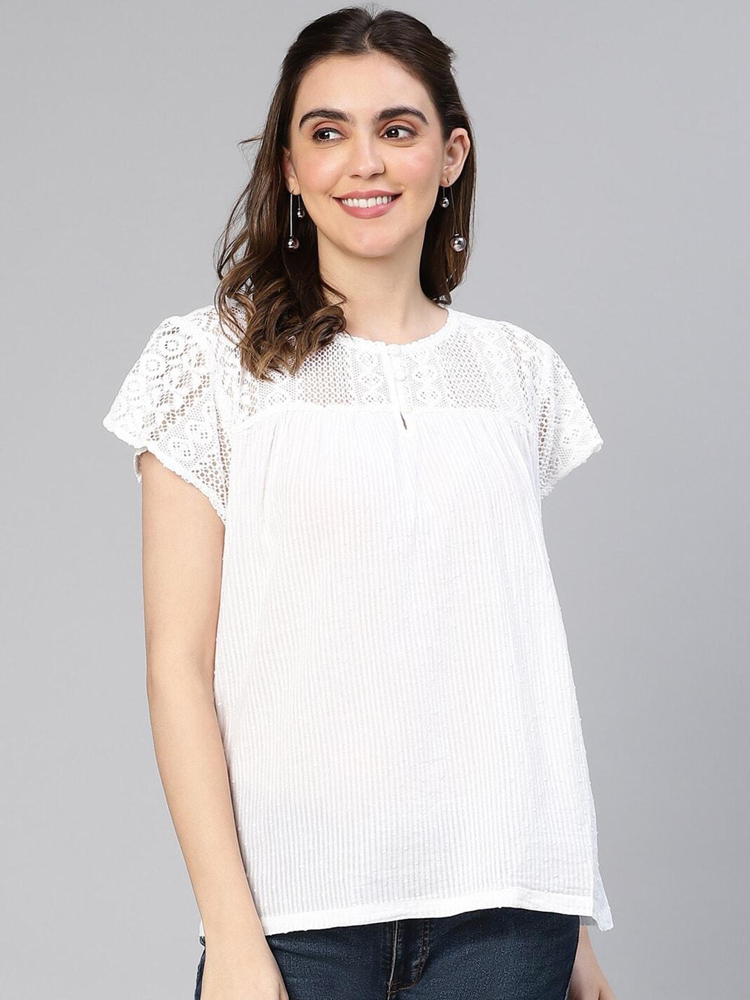 oxolloxo-self-design-short-sleeves-laced-up-pure-cotton-top