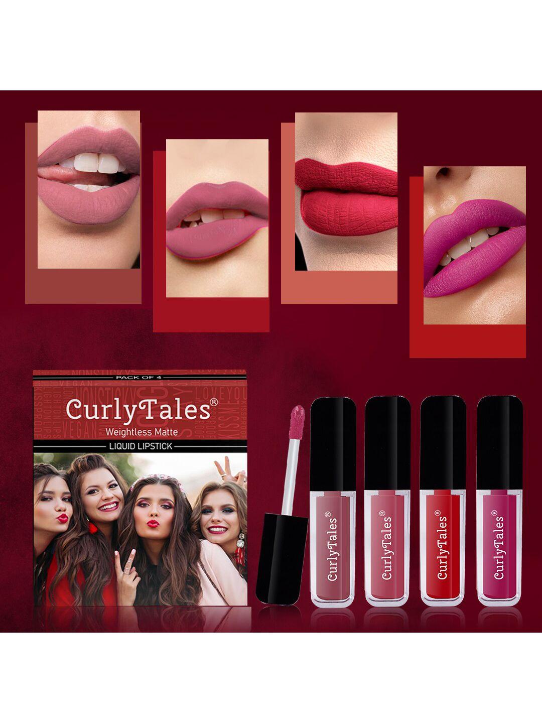curlytales-set-of-4-weightless-matte-long-lasting-liquid-lipsticks---4-ml-each