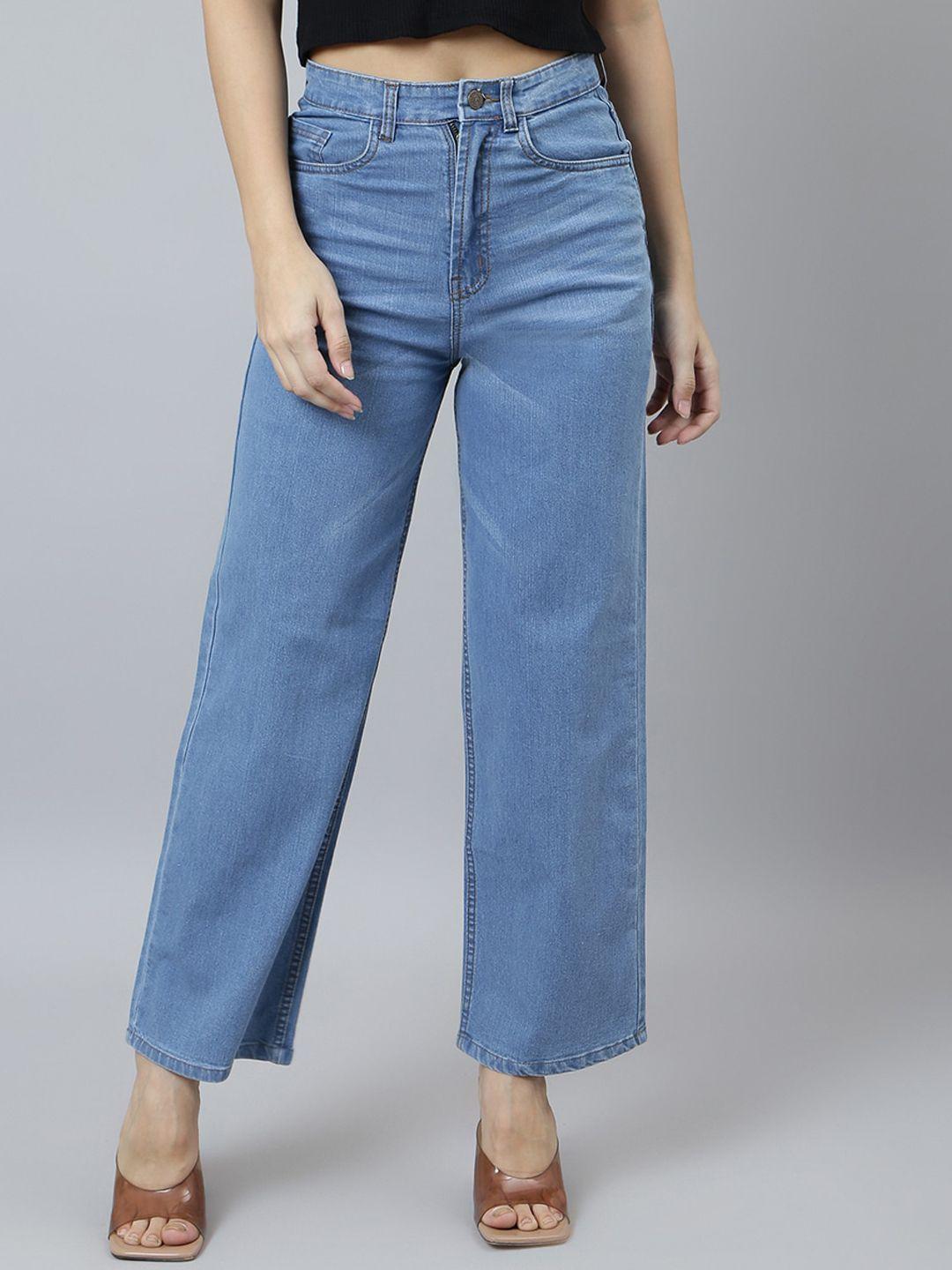 guti-women-cotton-flared-high-rise-stretchable-jeans