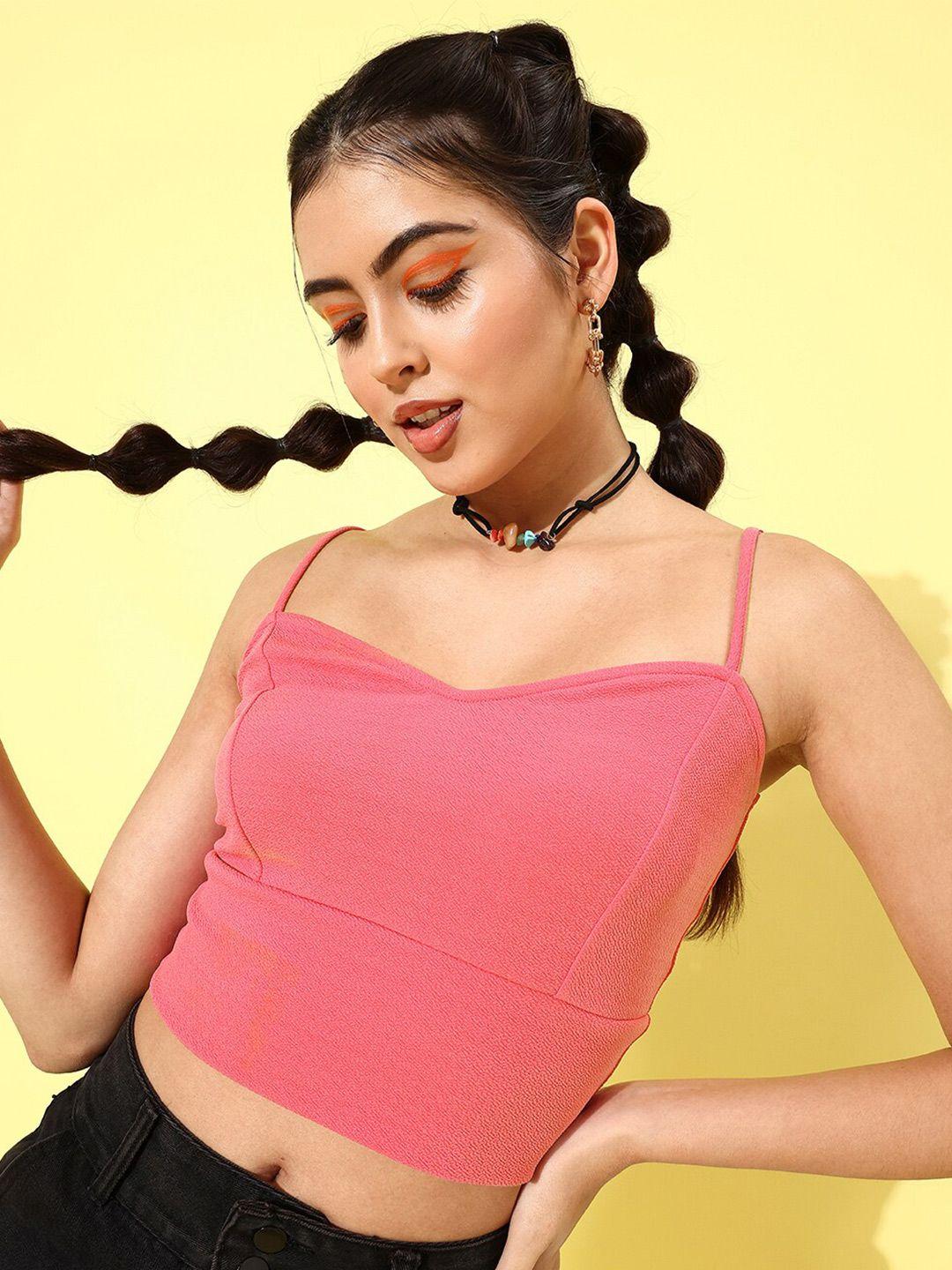 KASSUALLY Shoulder Straps Fitted Crop Top