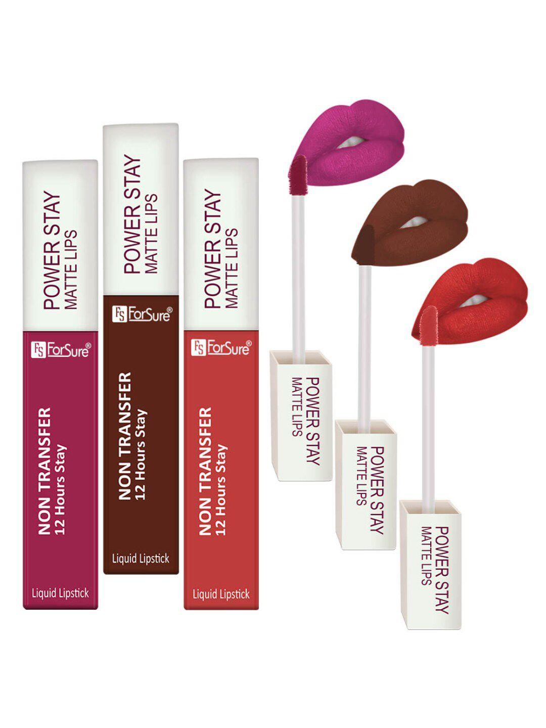 forsure-power-stay-set-of-3-lipsticks-4ml-each-dark-pink-10+walnut-brown-16+rose-red-01