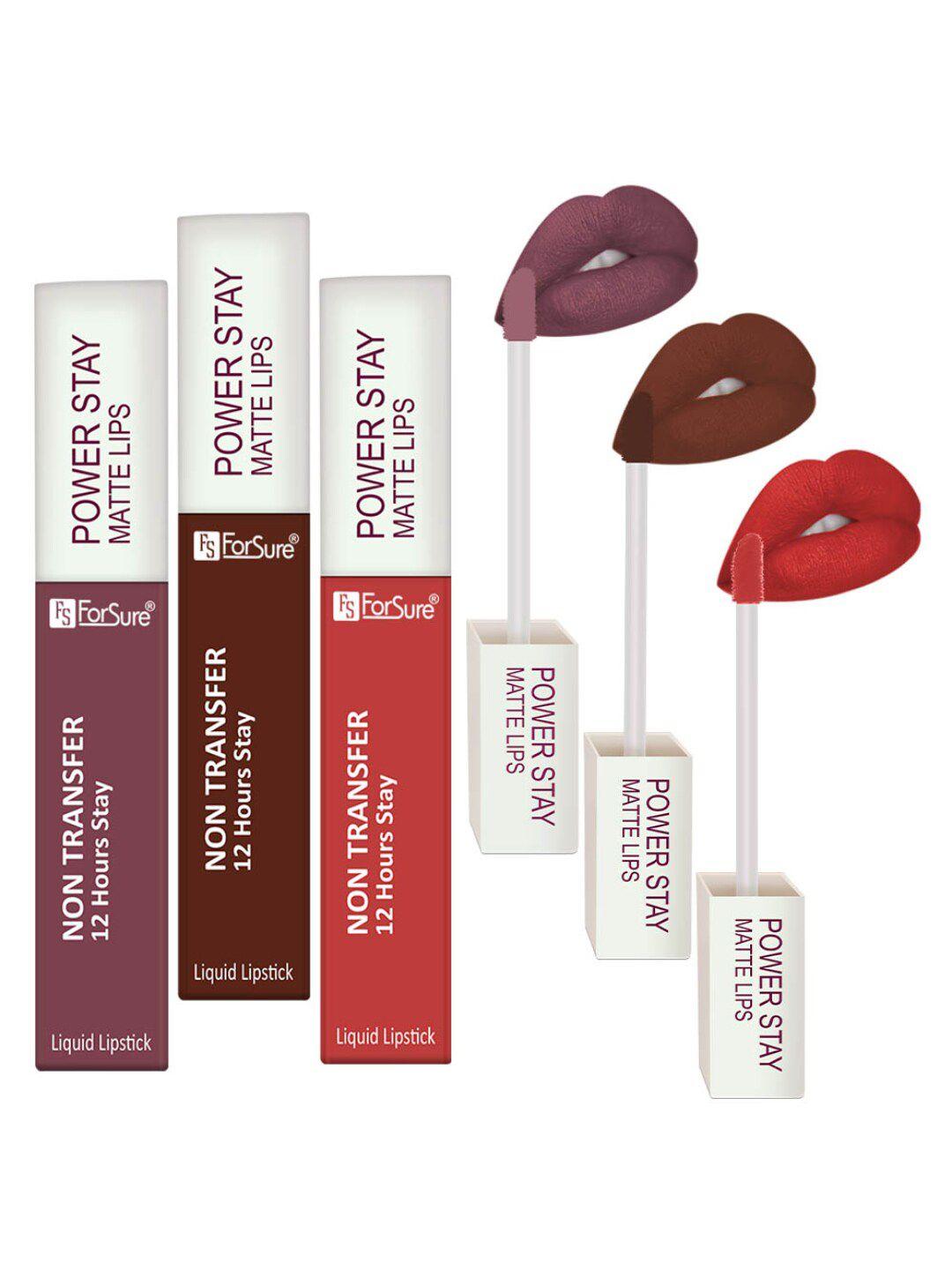 forsure-power-stay-set-of-3-matte-lipsticks-4ml-each-rose-red-01+walnut-brown-16+mauve-23