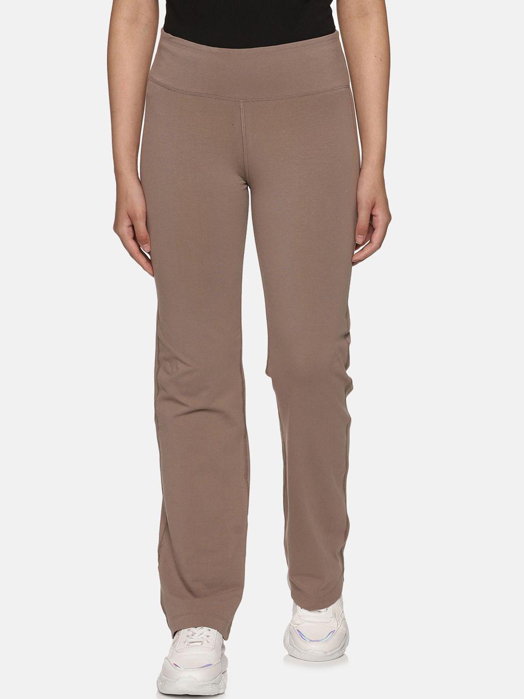 HERE&NOW Women Taupe Relaxed High-Rise Trousers