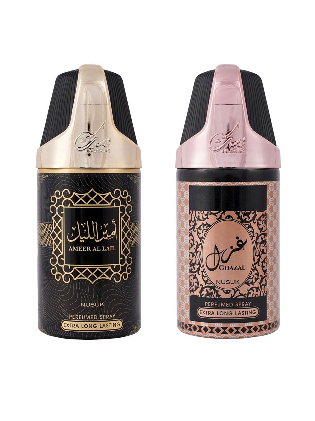 NUSUK Set of 2 Long Lasting Deodorants 250 ml each - Ameer Al Lail & Gazal