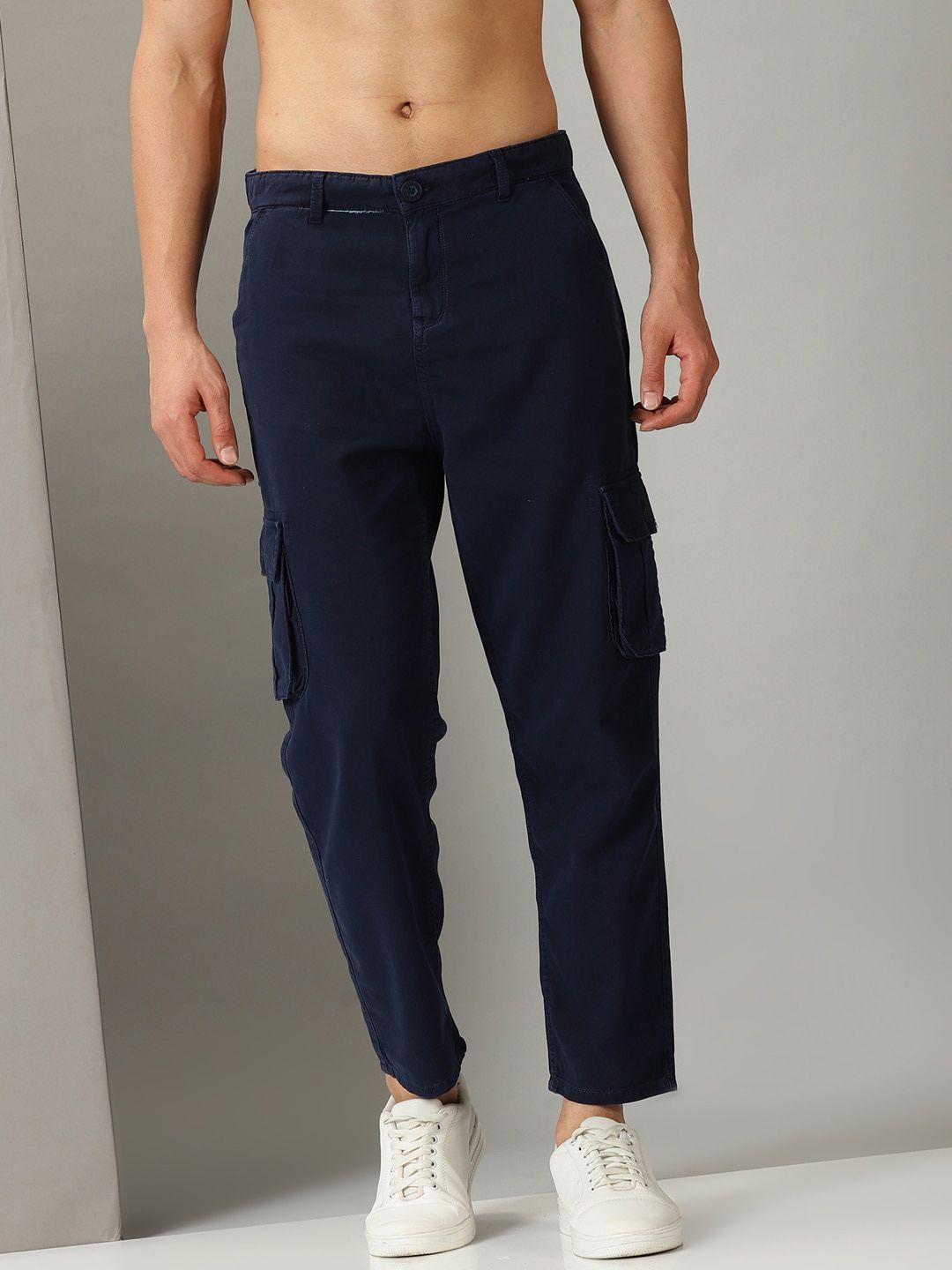 old-grey-men-cotton-relaxed-loose-fit-mid-rise-cargos-trousers