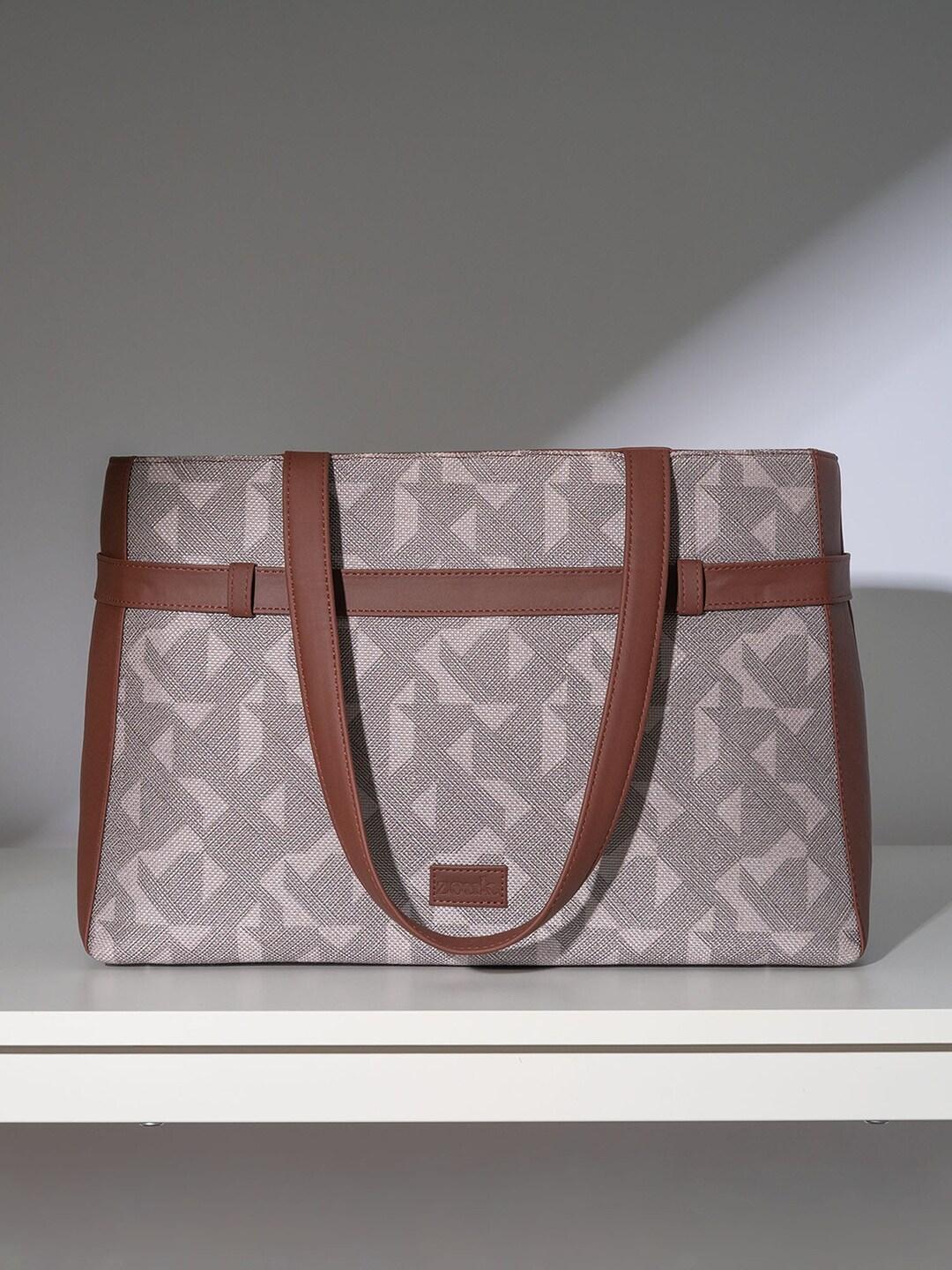 ZOUK Geometric Printed Oversized Shopper Shoulder Bag