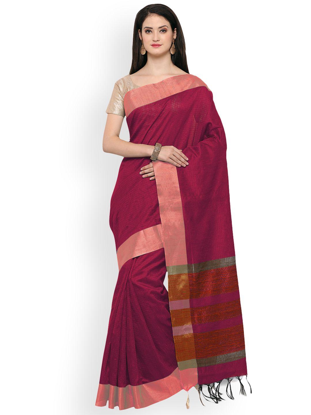 saree-mall-magenta-art-silk-solid-bhagalpuri-saree