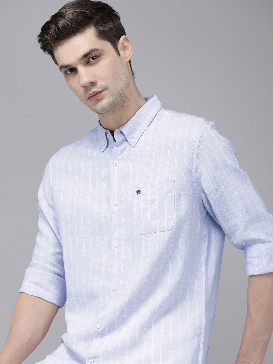 the-bear-house-men-slim-fit-opaque-striped-casual-shirt