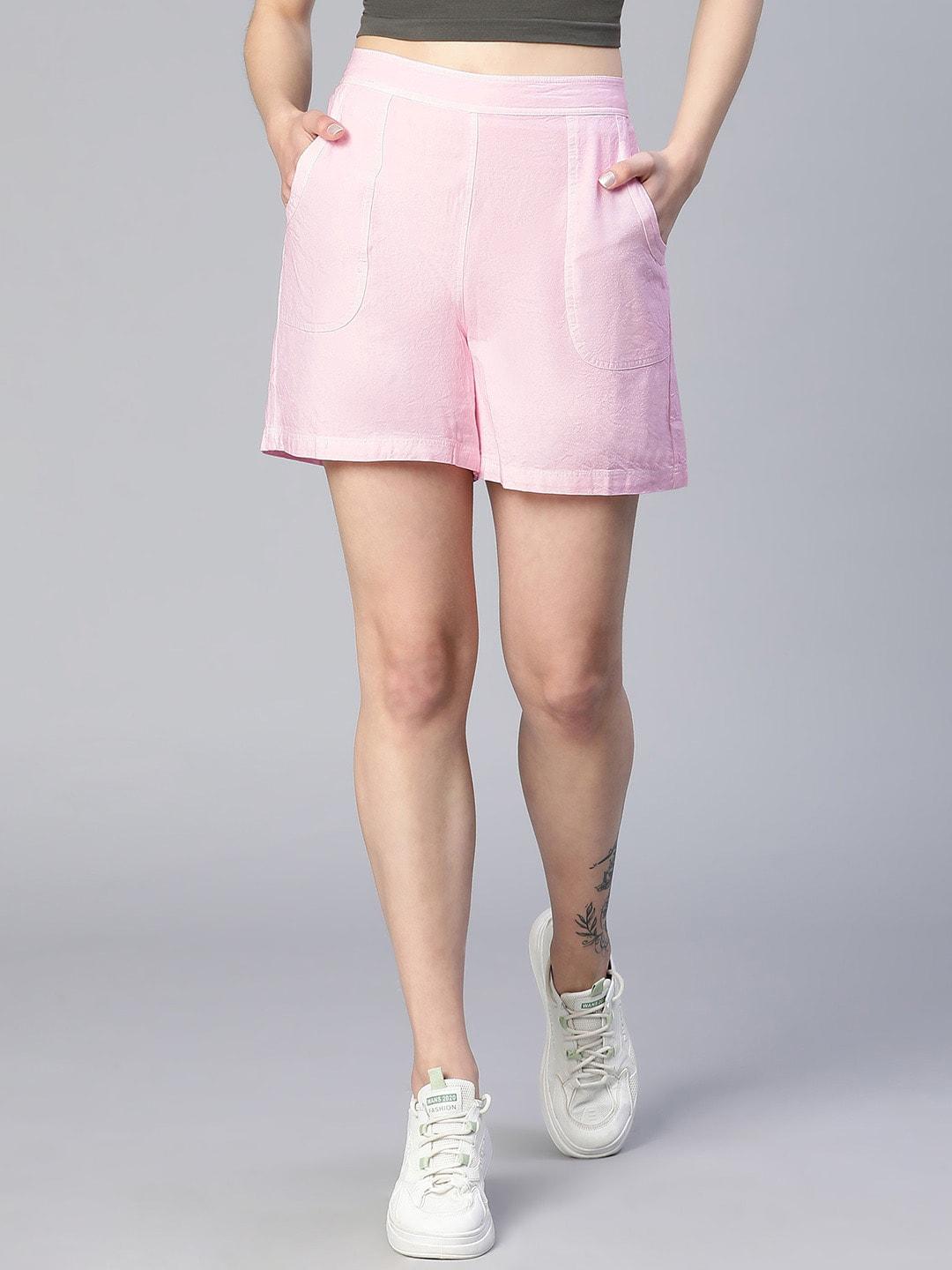 oxolloxo-women-washed-elasticated-cotton-shorts