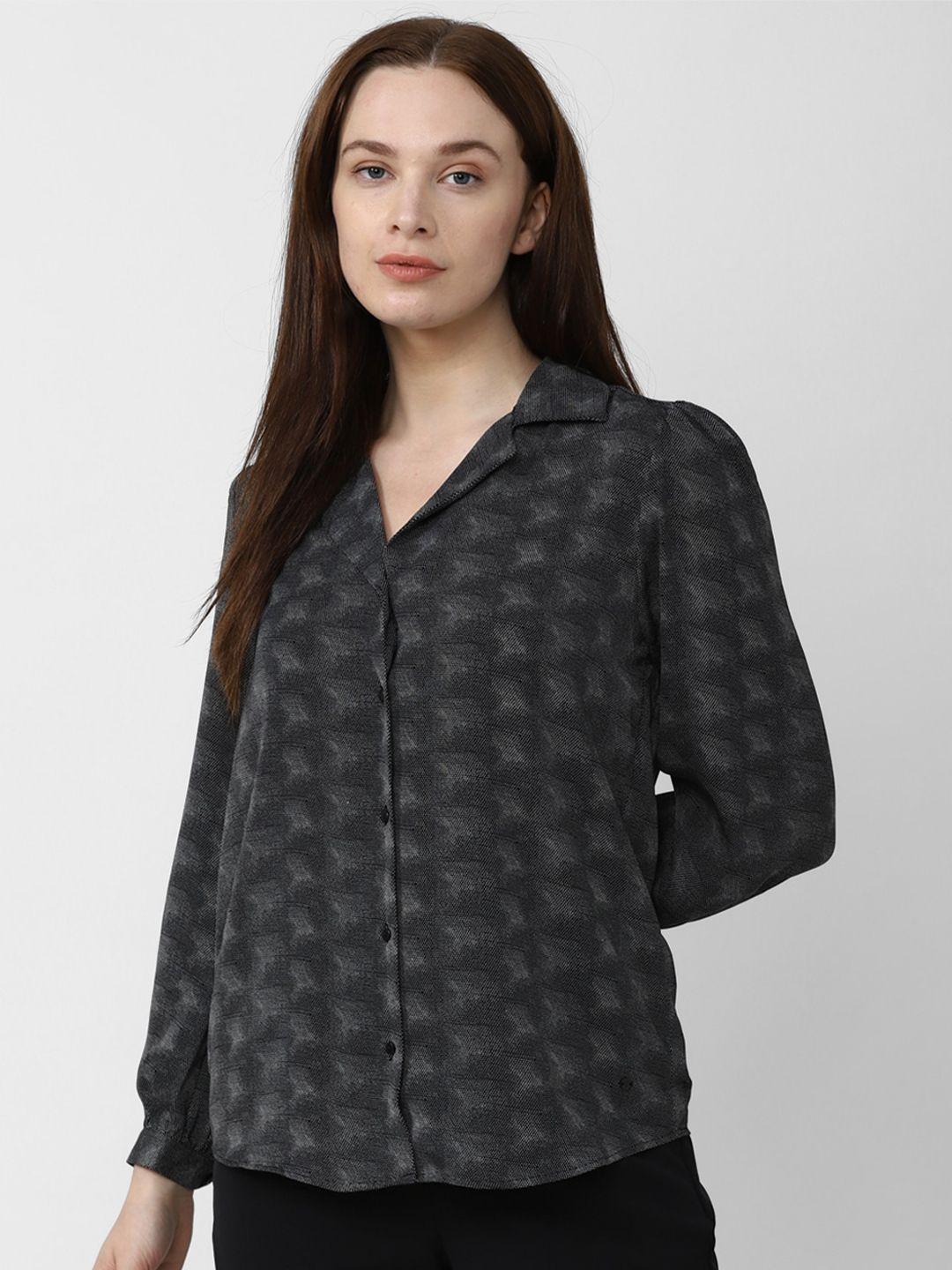 Van Heusen Woman Abstract Printed Puffed Sleeves Casual Shirt