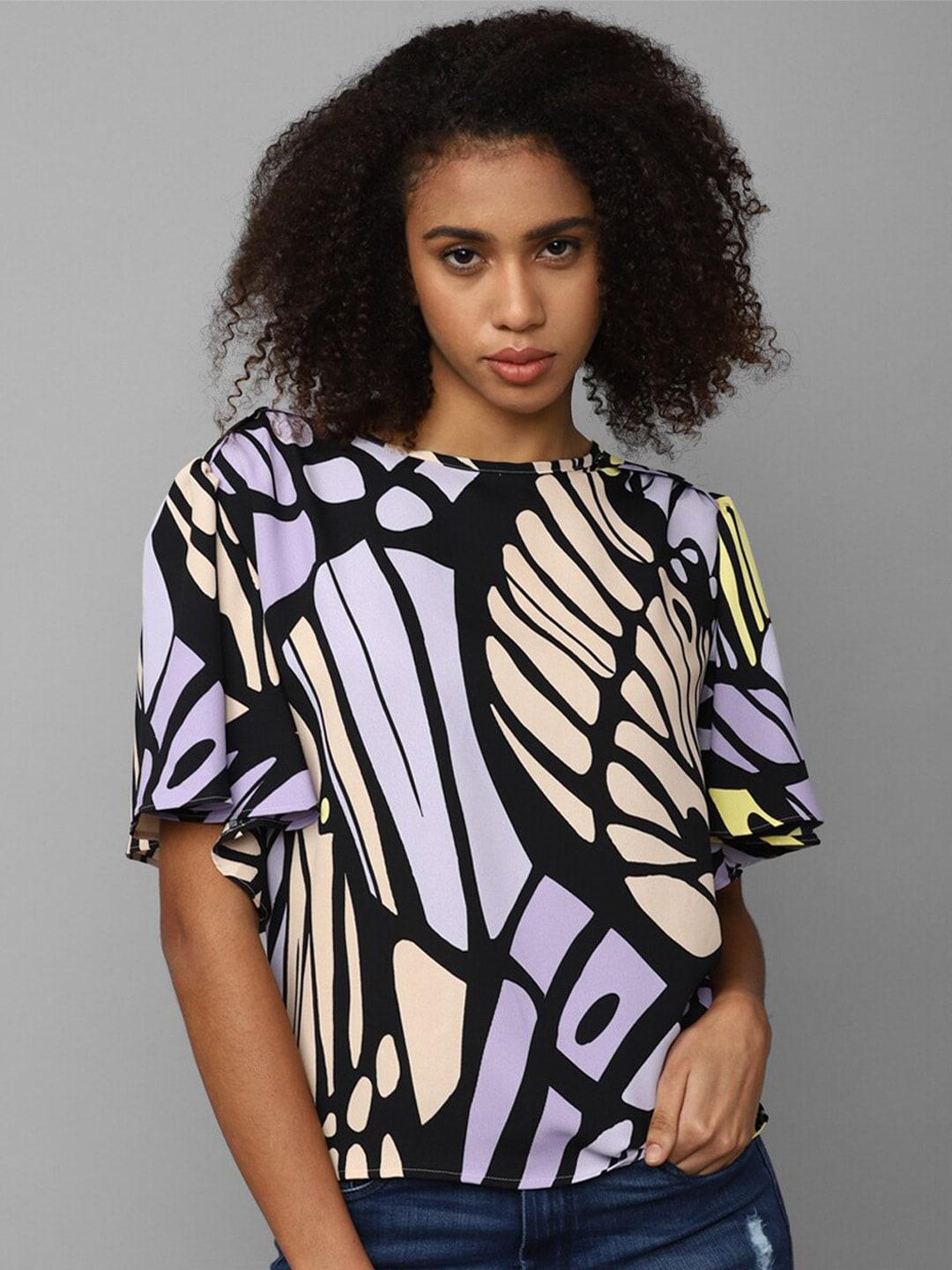 Allen Solly Abstract Printed Flared Sleeve Top