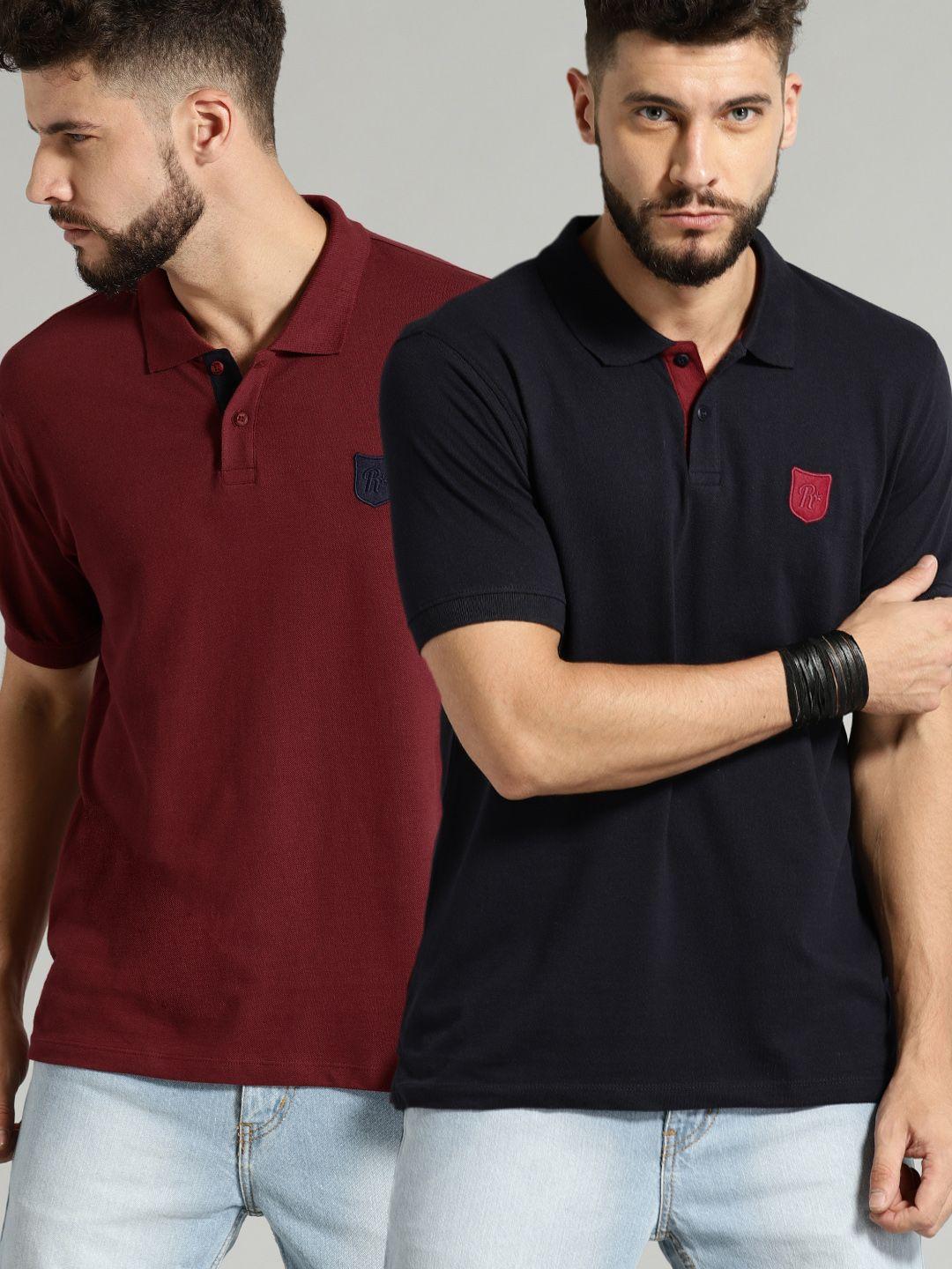 Roadster Men Pack of 2 Polo T-shirts