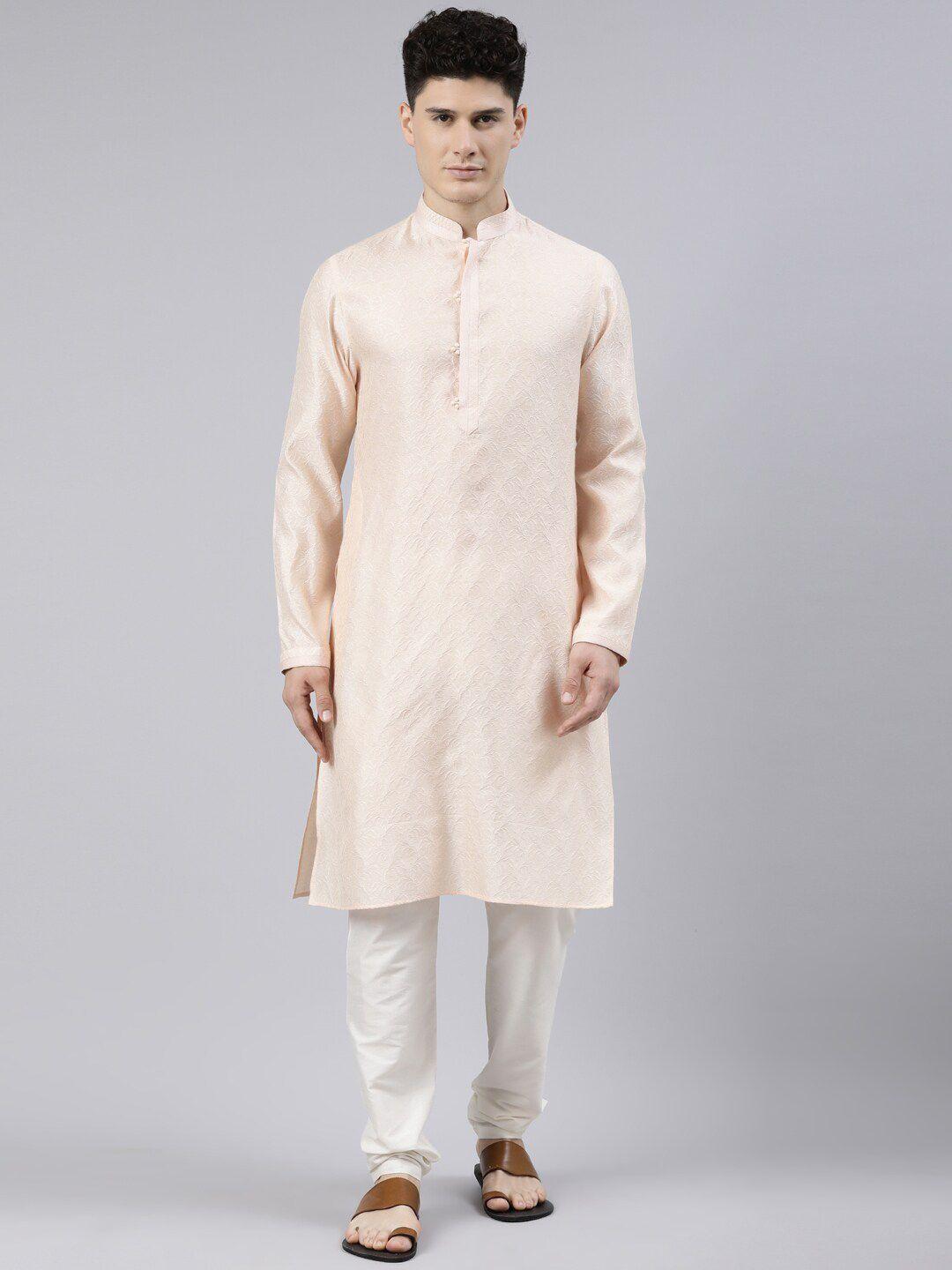 theethnic.co-ethnic-motifs-woven-design-jacquard-pure-cotton-kurta-with-churidar