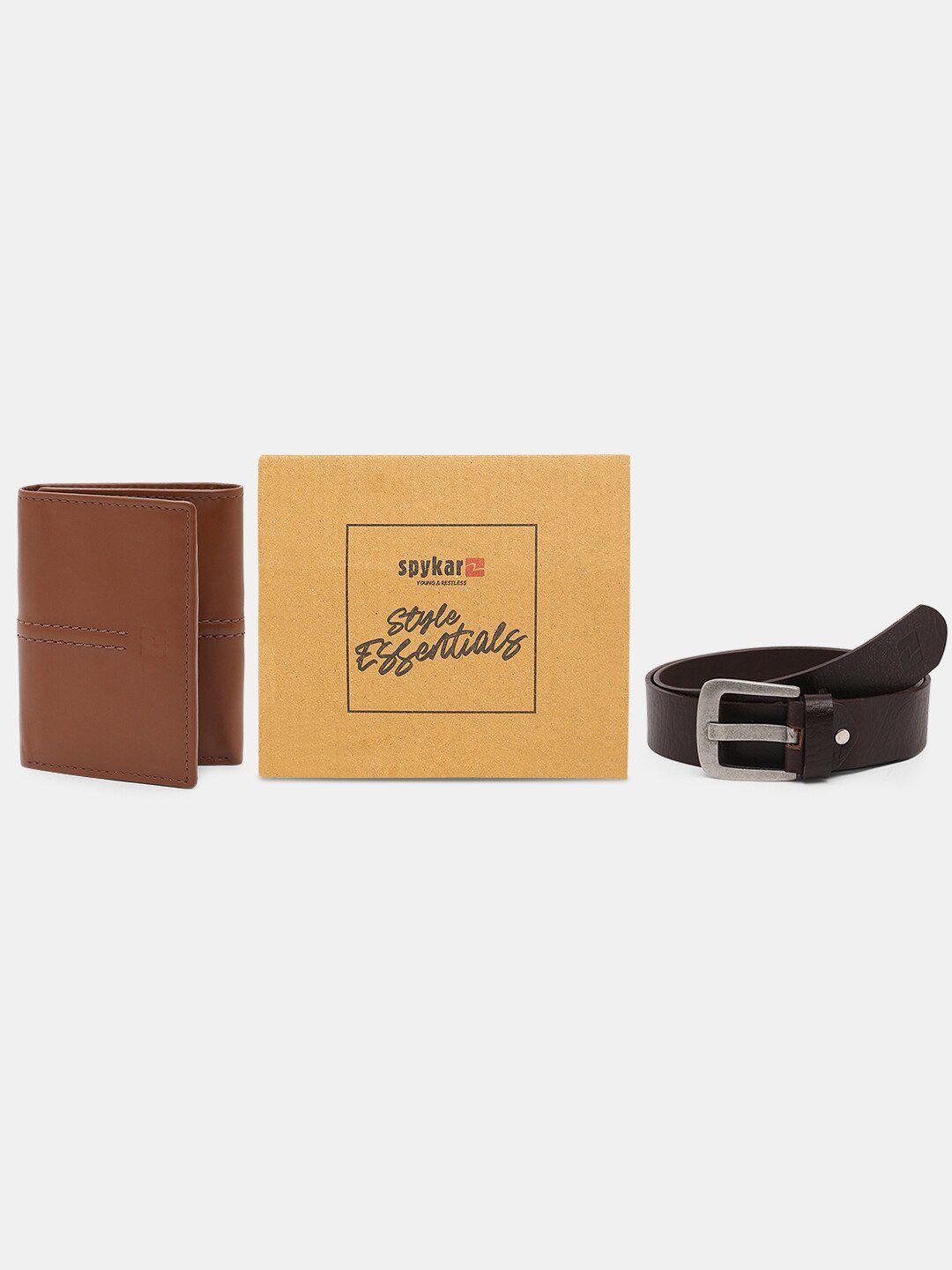 spykar-leather-belt-&-wallet-combo