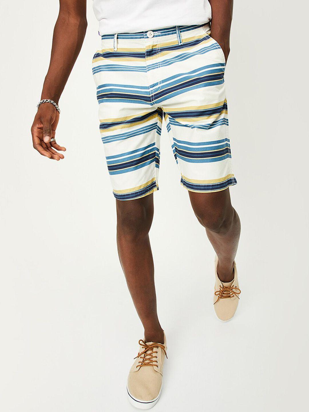 max-men-striped-above-knee-length-pure-cotton-chino-shorts