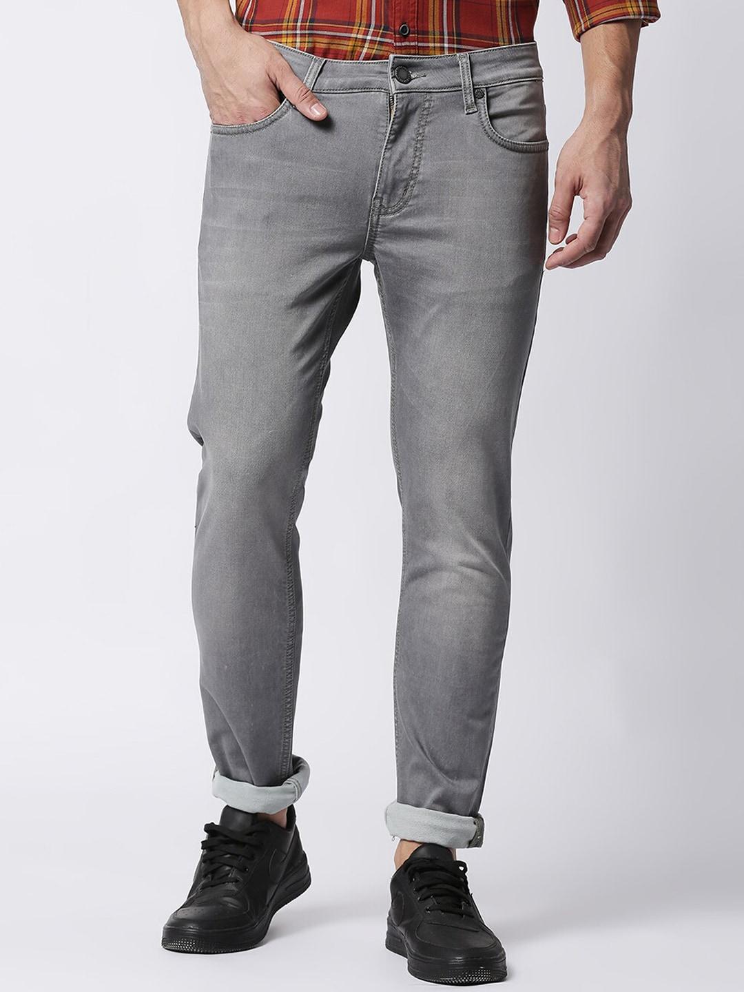 DRAGON HILL Men Grey Straight Fit Low-Rise Light Fade Jeans
