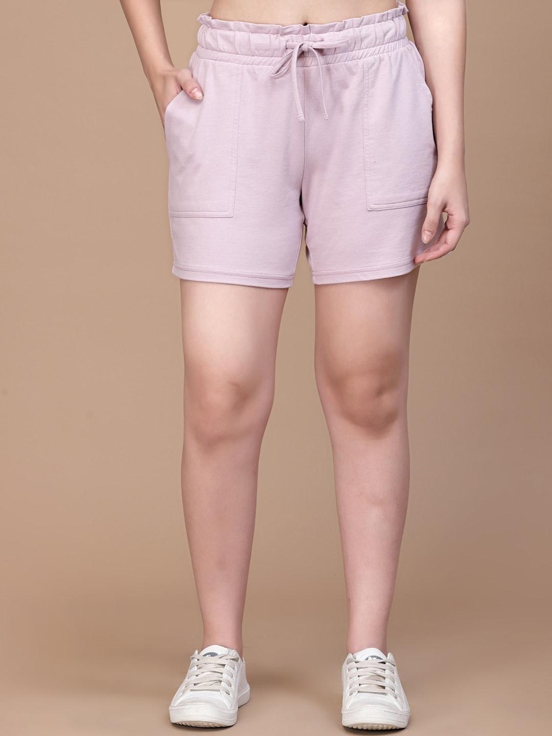 Strong And Brave Women Mid-Rise Cotton Sports Shorts