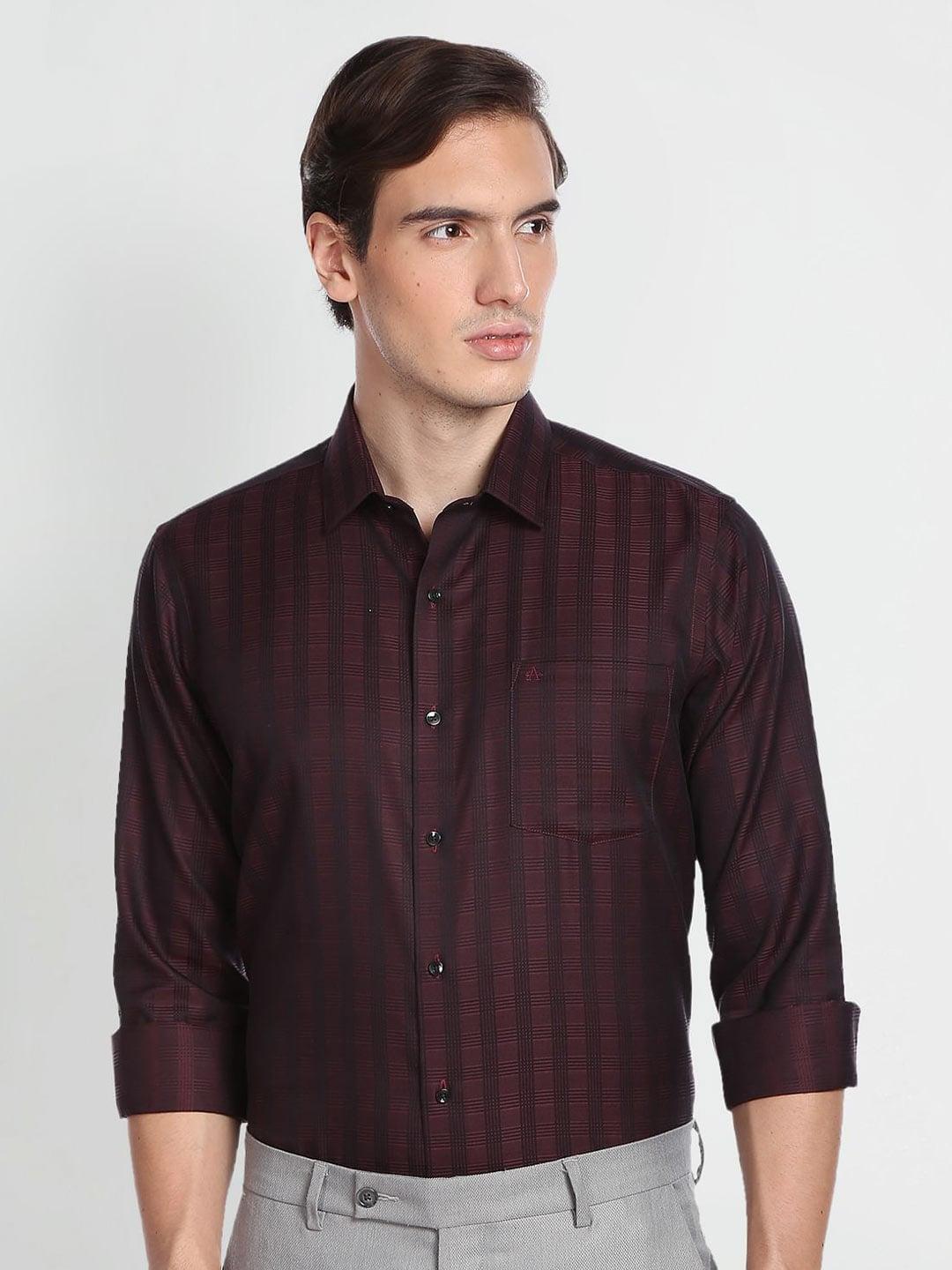 arrow-vertical-striped-spread-collar-pure-cotton-shirt