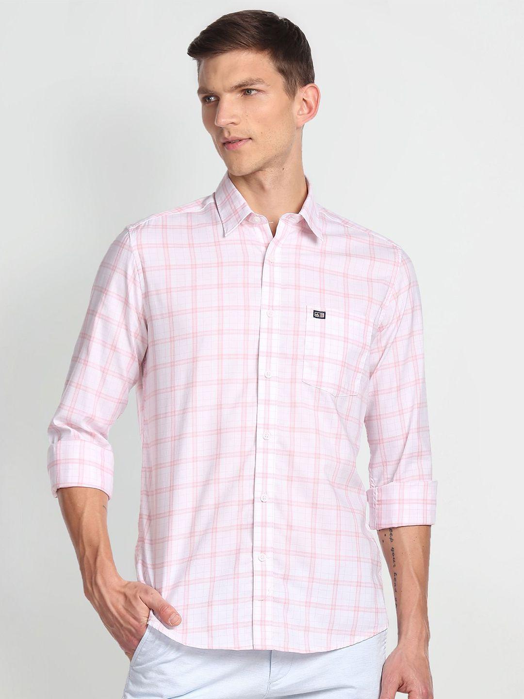 arrow-sport-checked-spread-collar-slim-fit-cotton-casual-shirt